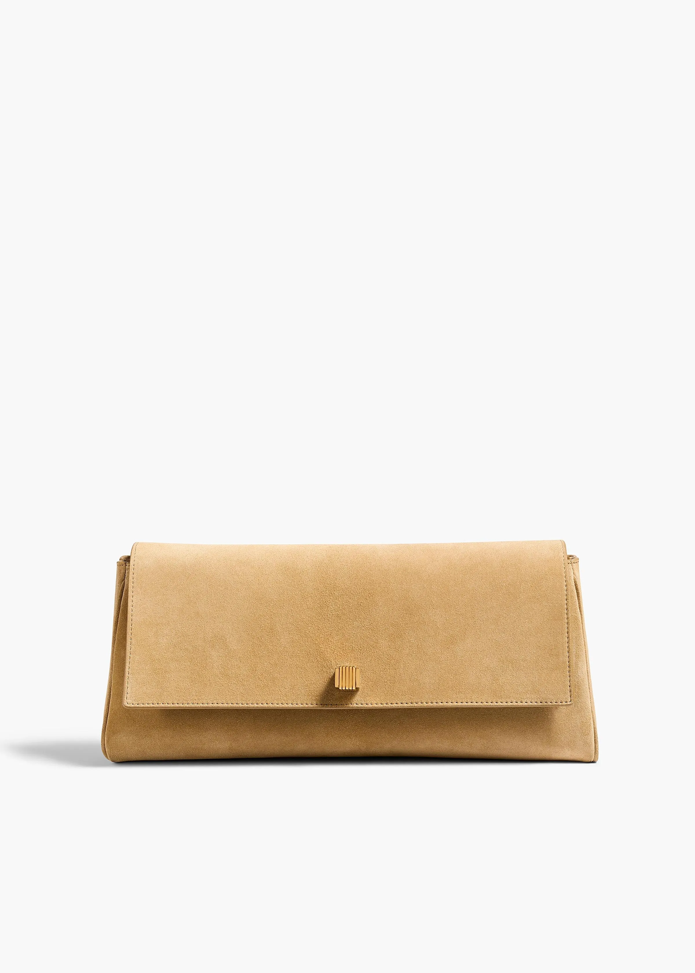 Audrey Clutch in Wheat Suede sold by KHAITE