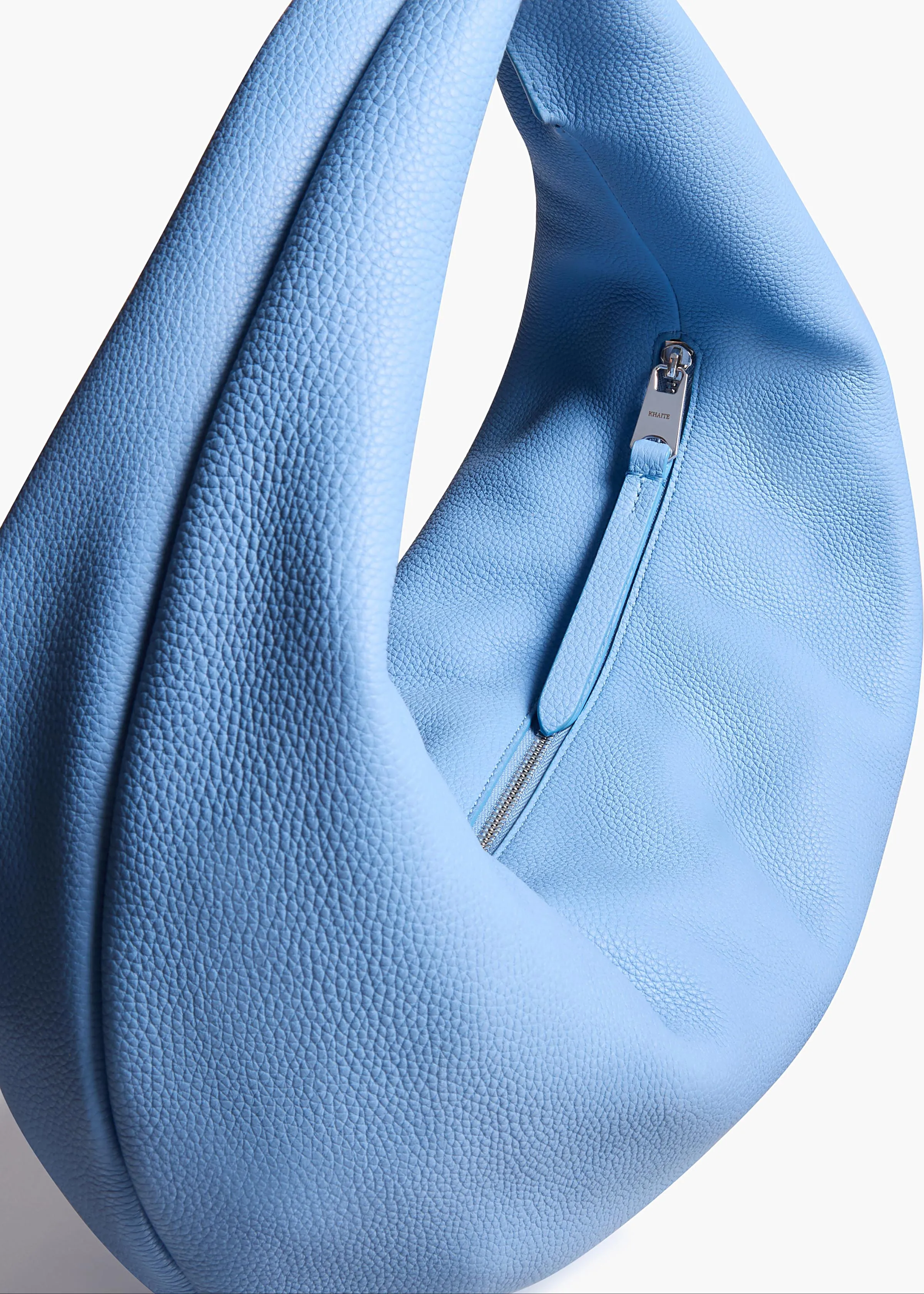 Medium Olivia Hobo in Sky Blue Pebbled Leather sold by KHAITE product image thumbnail 4