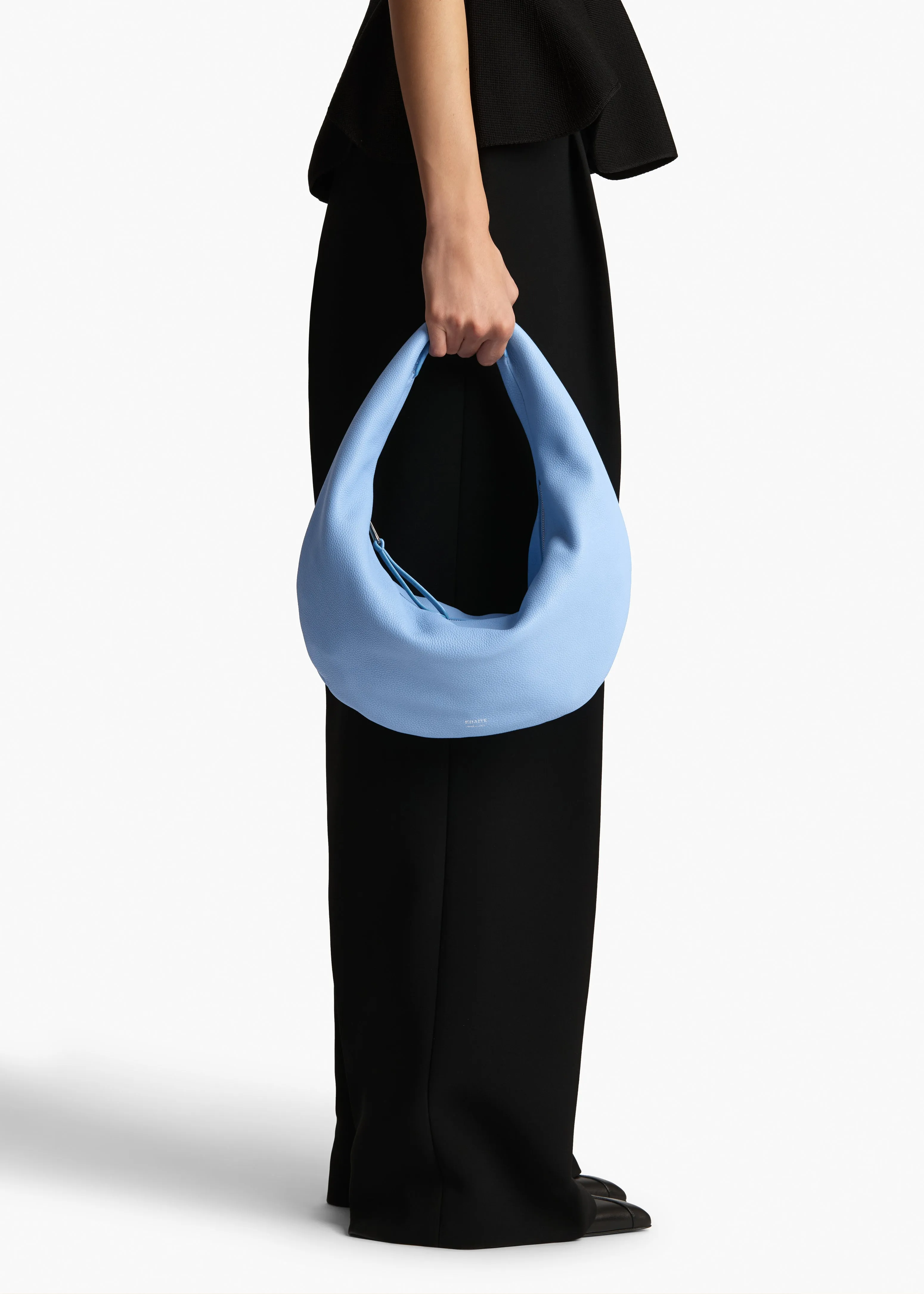 Medium Olivia Hobo in Sky Blue Pebbled Leather sold by KHAITE product image thumbnail 5