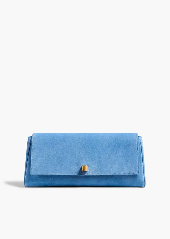 Audrey Clutch in Sky Blue Suede sold by KHAITE