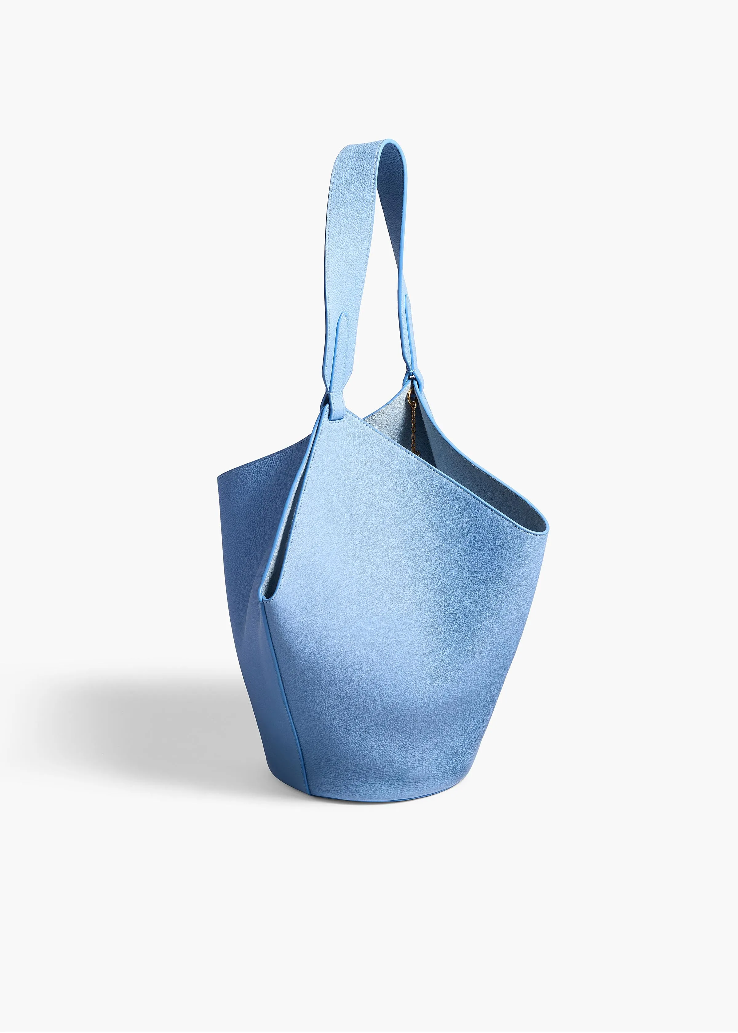 Small Lotus Tote in Sky Blue Pebbled Leather sold by KHAITE product image thumbnail 2