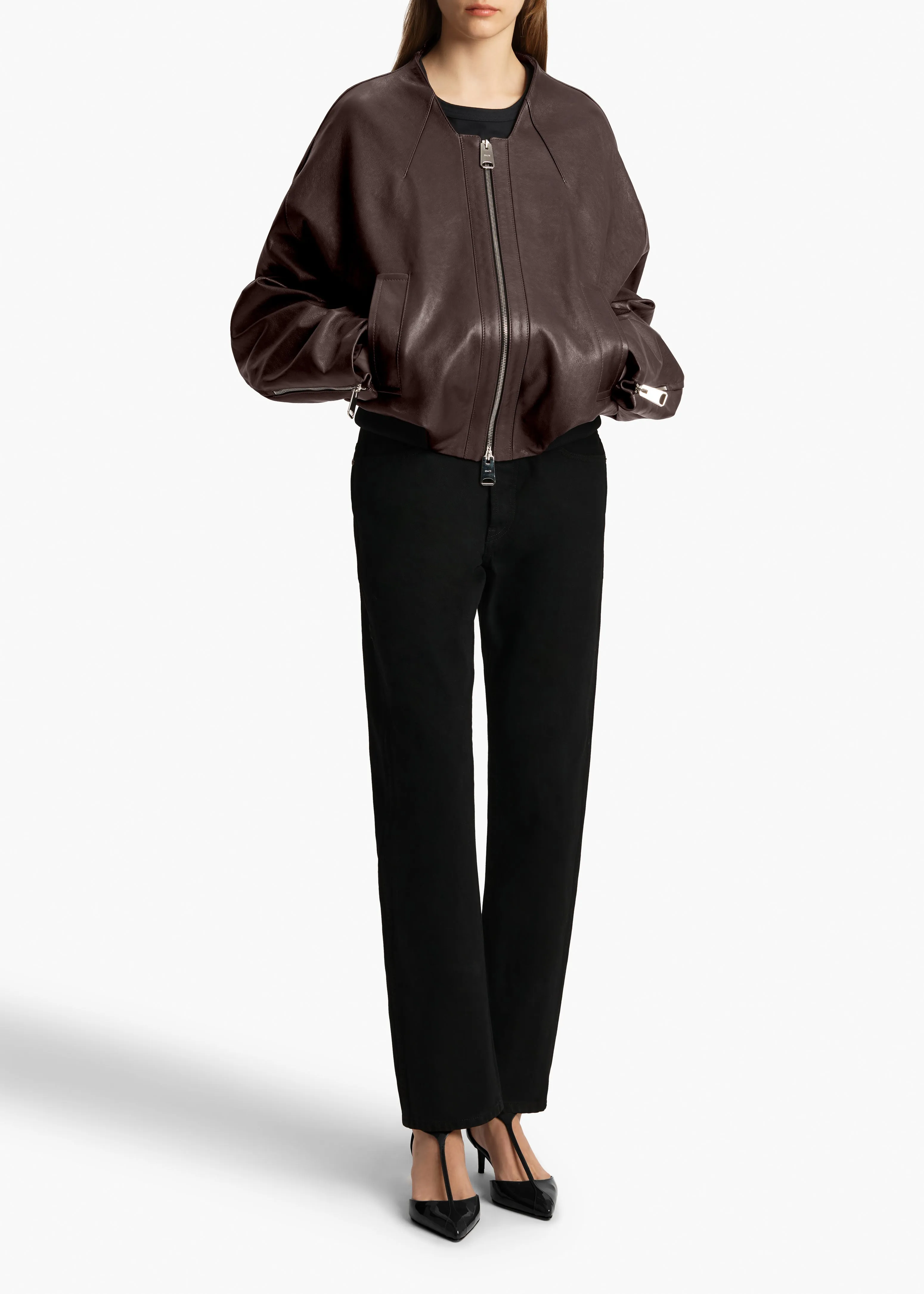 Hewit Jacket in Dark Brown Leather sold by KHAITE product image thumbnail 2