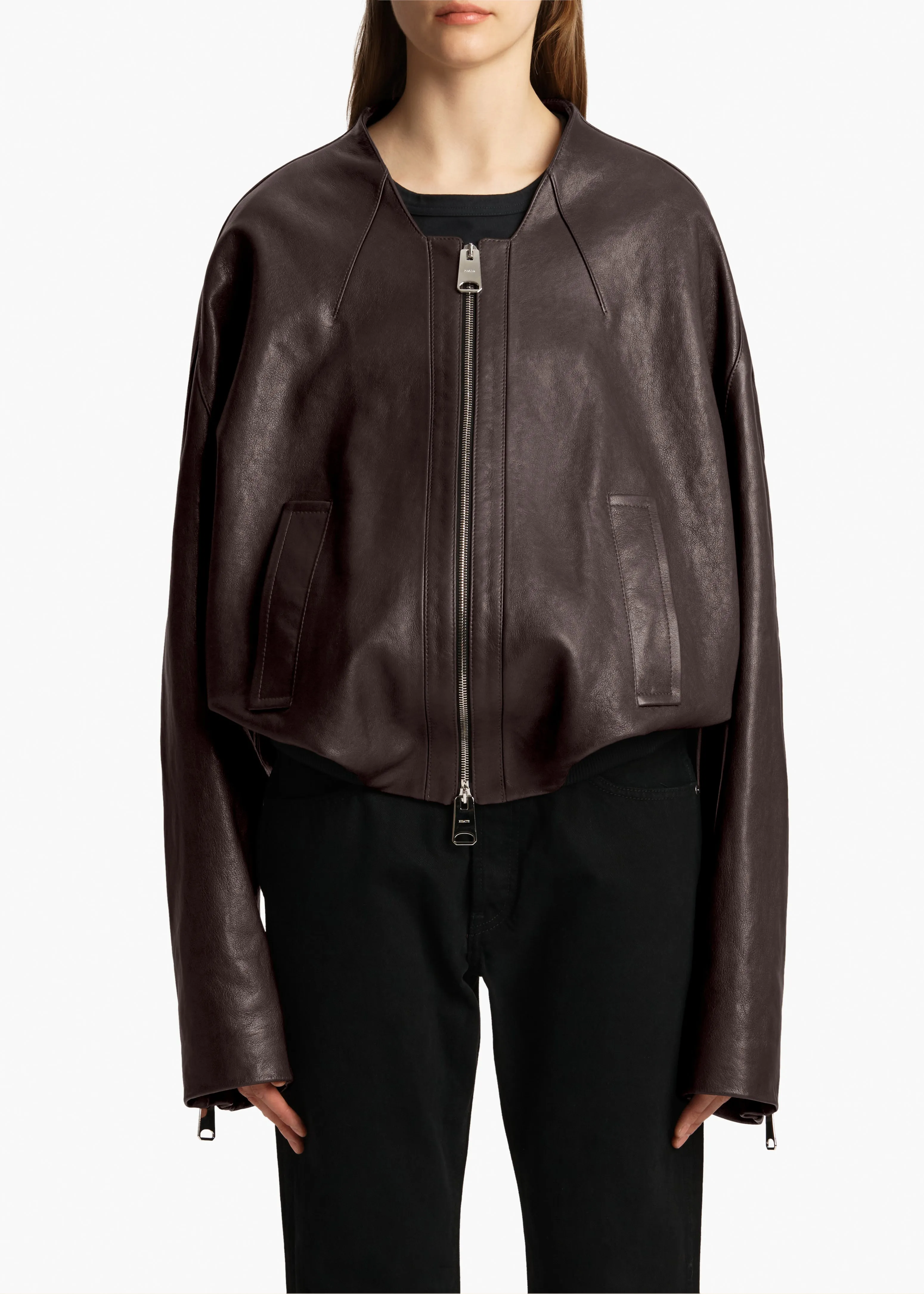 Hewit Jacket in Dark Brown Leather sold by KHAITE product image thumbnail 3