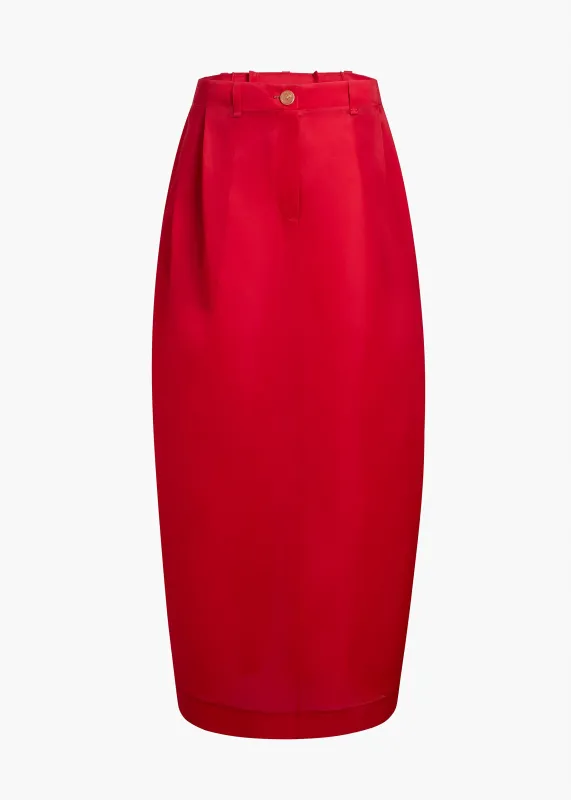 Lucian Skirt in Raspberry sold by KHAITE