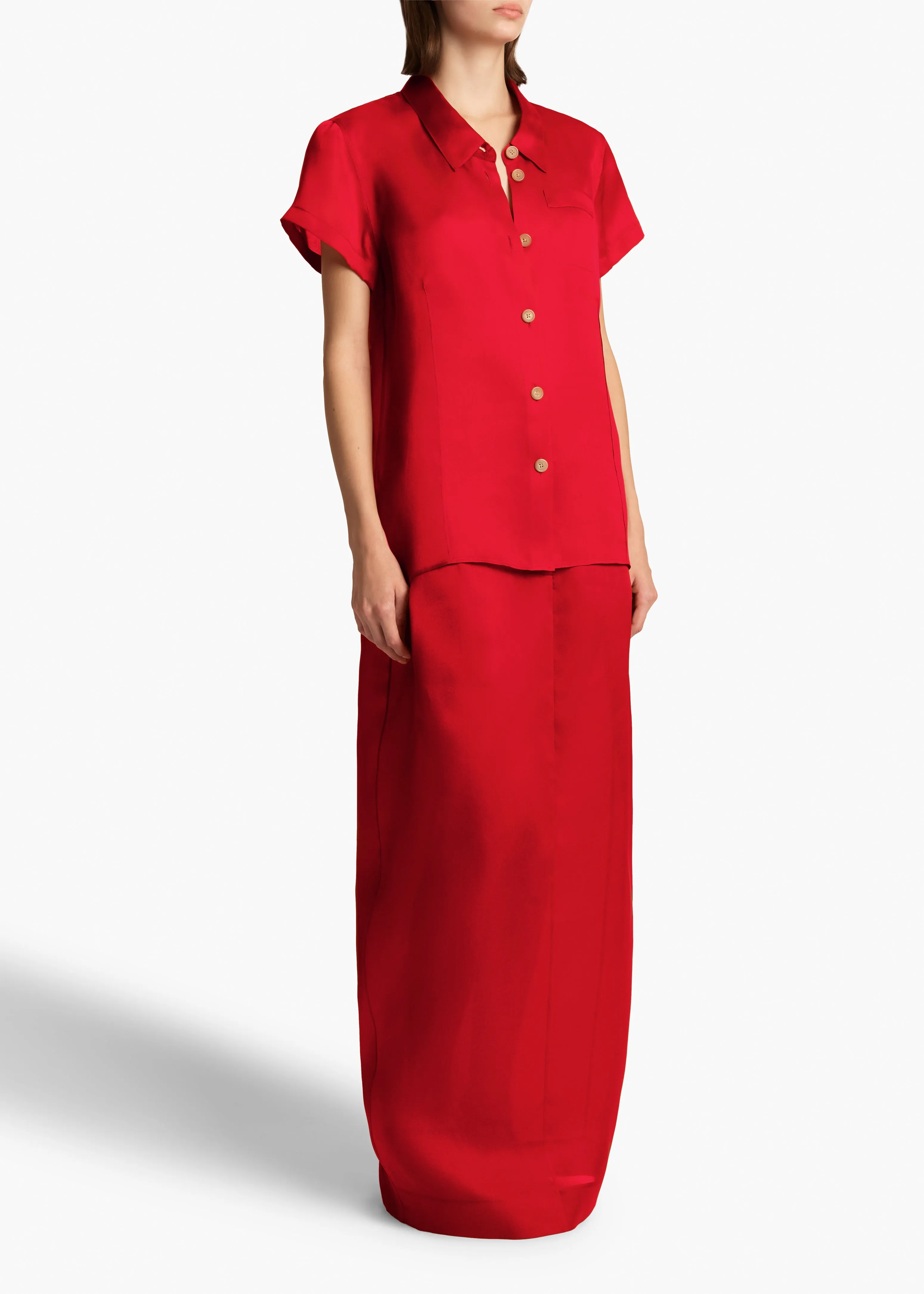 Lucian Skirt in Raspberry sold by KHAITE product image thumbnail 2