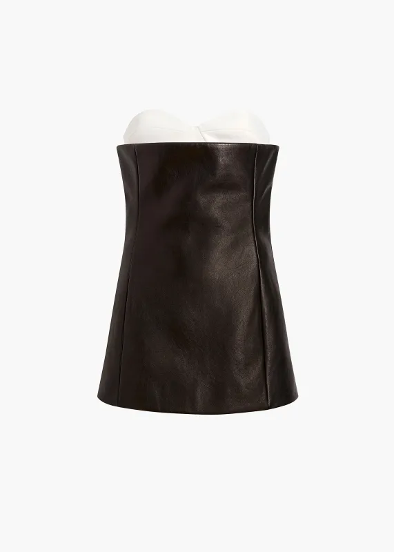 Ayla Top in Black Leather sold by KHAITE