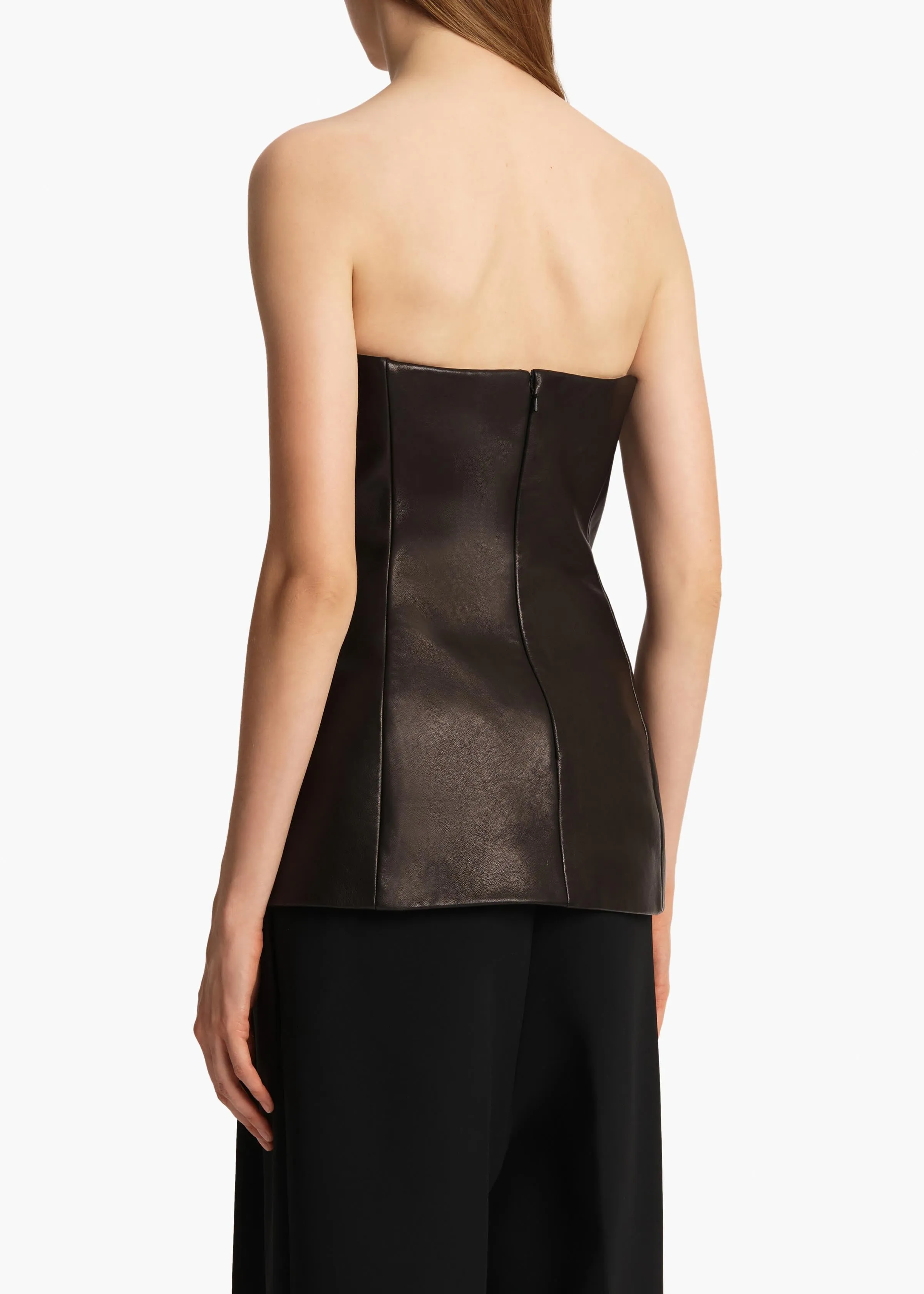 Ayla Top in Black Leather sold by KHAITE product image thumbnail 4