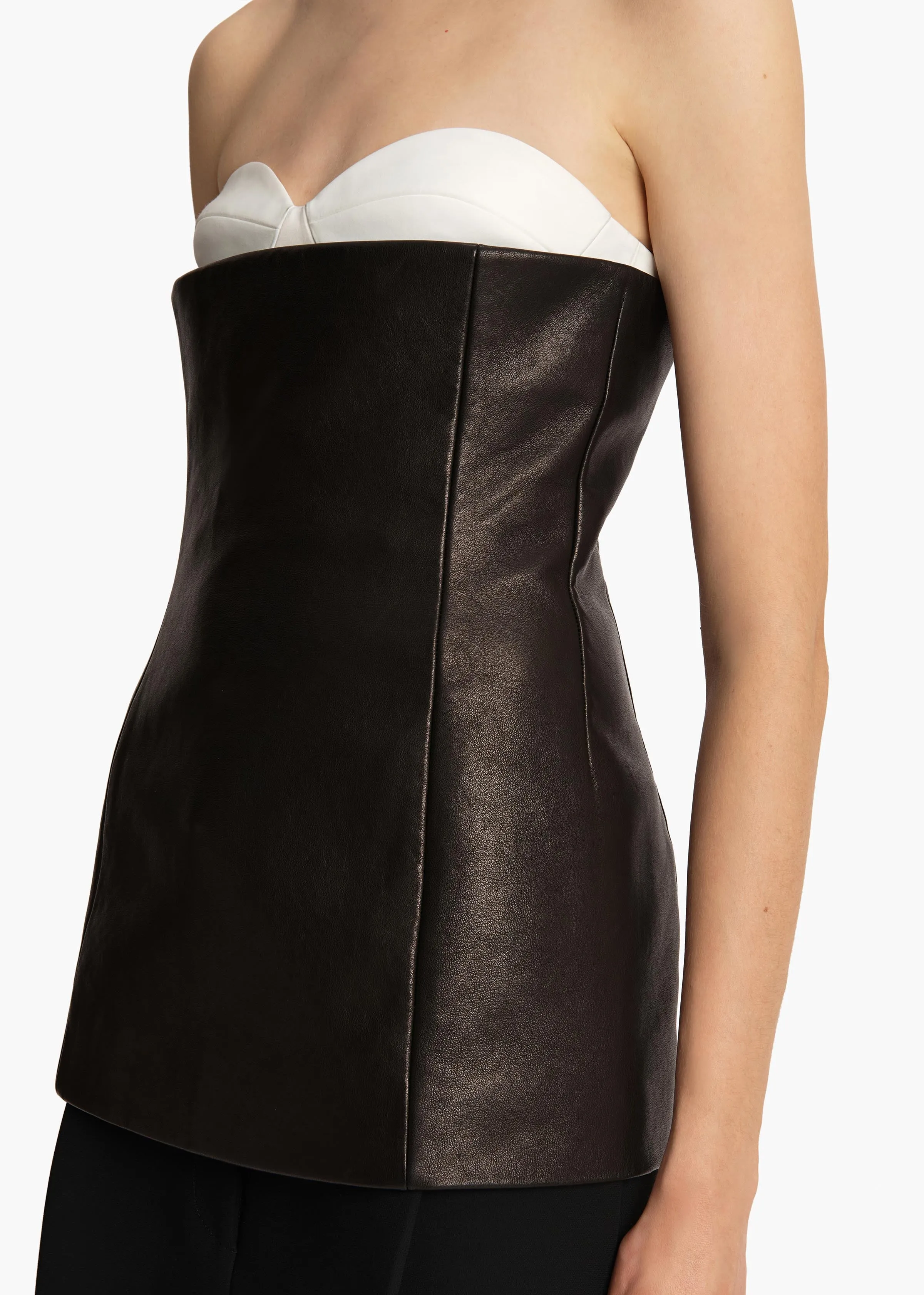 Ayla Top in Black Leather sold by KHAITE product image thumbnail 5