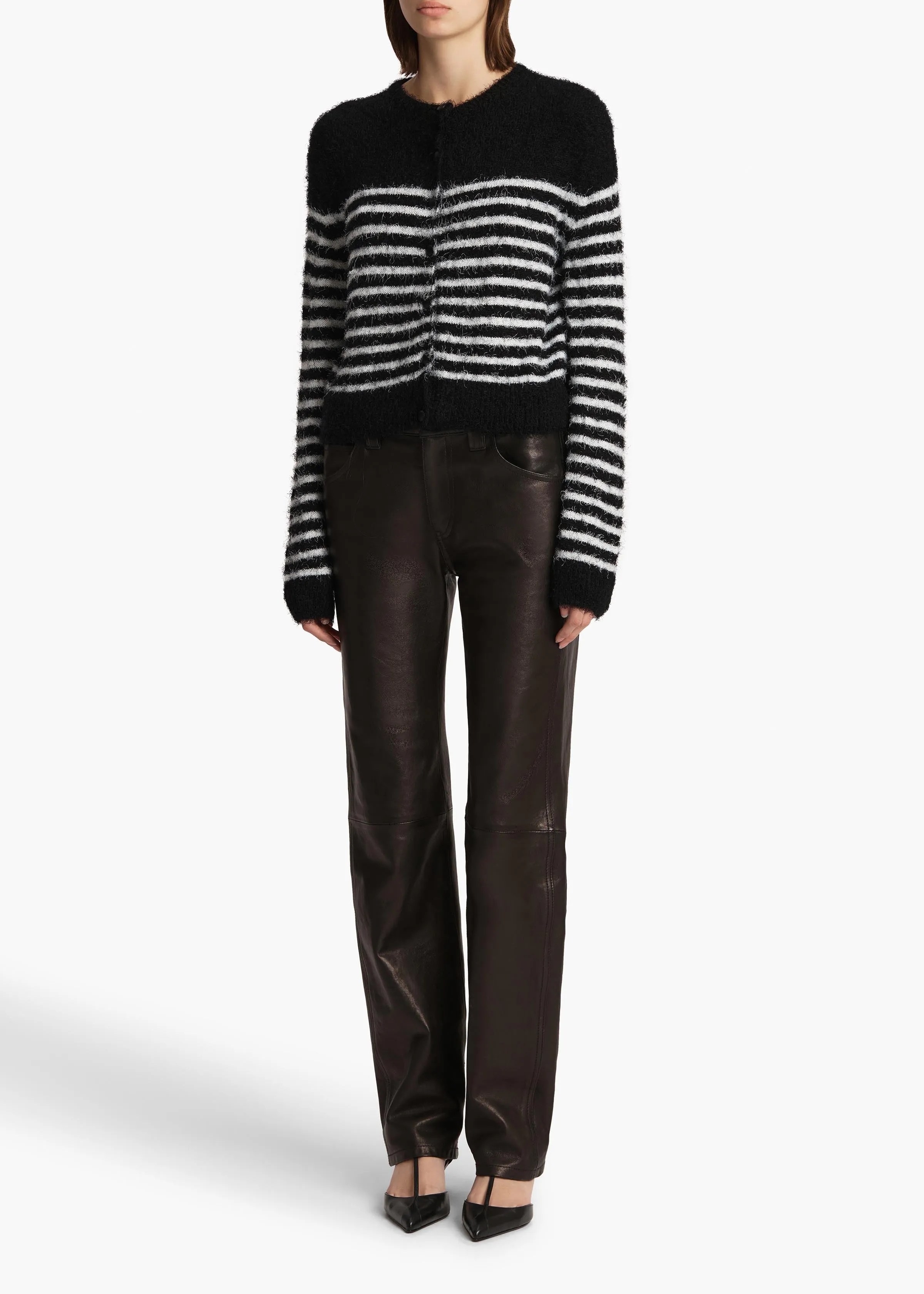 Jules Cardigan in Black with Glaze Stripe sold by KHAITE product image thumbnail 2
