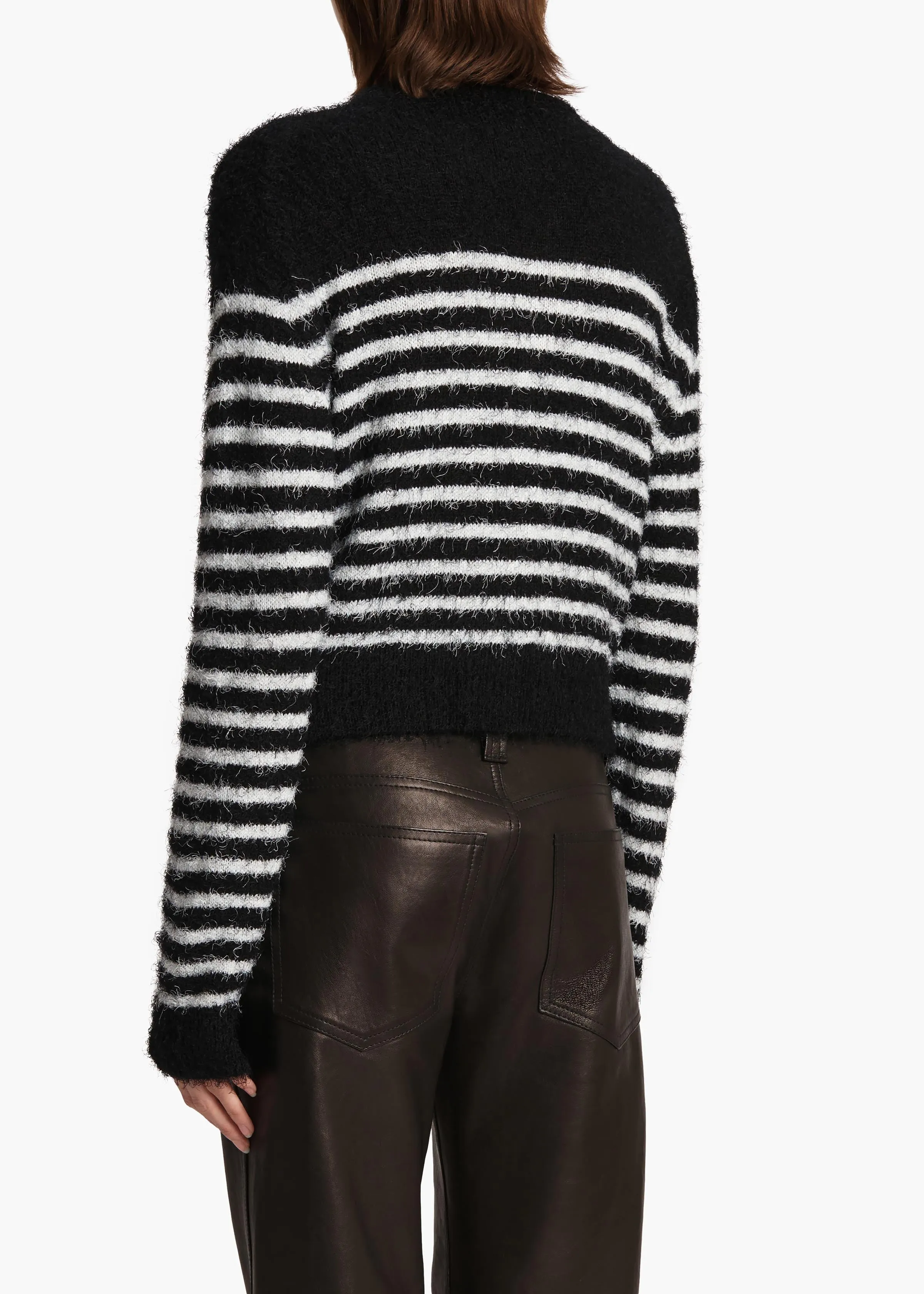 Jules Cardigan in Black with Glaze Stripe sold by KHAITE product image thumbnail 4
