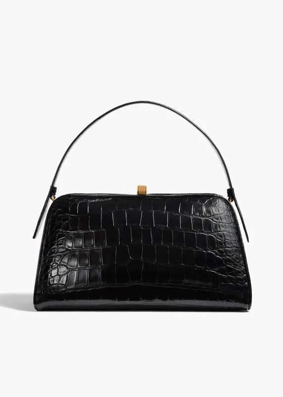 Cate Bag in Black Alligator made by KHAITE