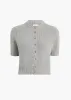 Nora Cardigan in Heather Grey sold by KHAITE