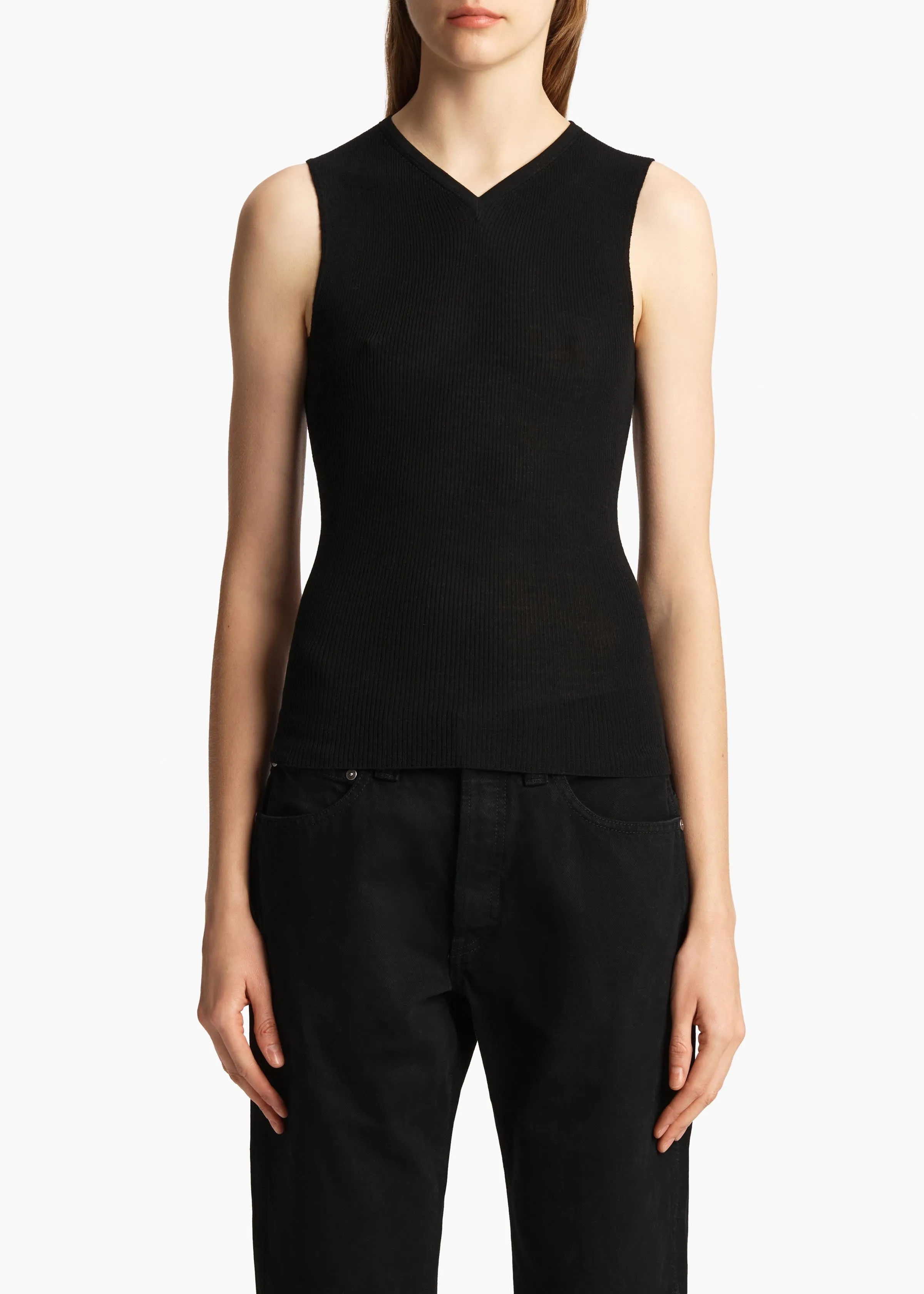 Renato Top in Black sold by KHAITE product image thumbnail 3