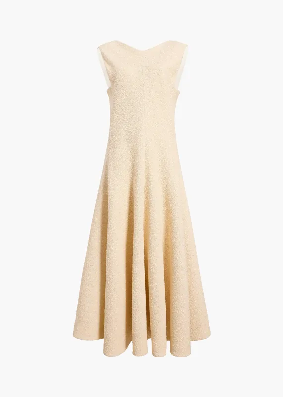 Mellie Dress in Natural Boucle sold by KHAITE