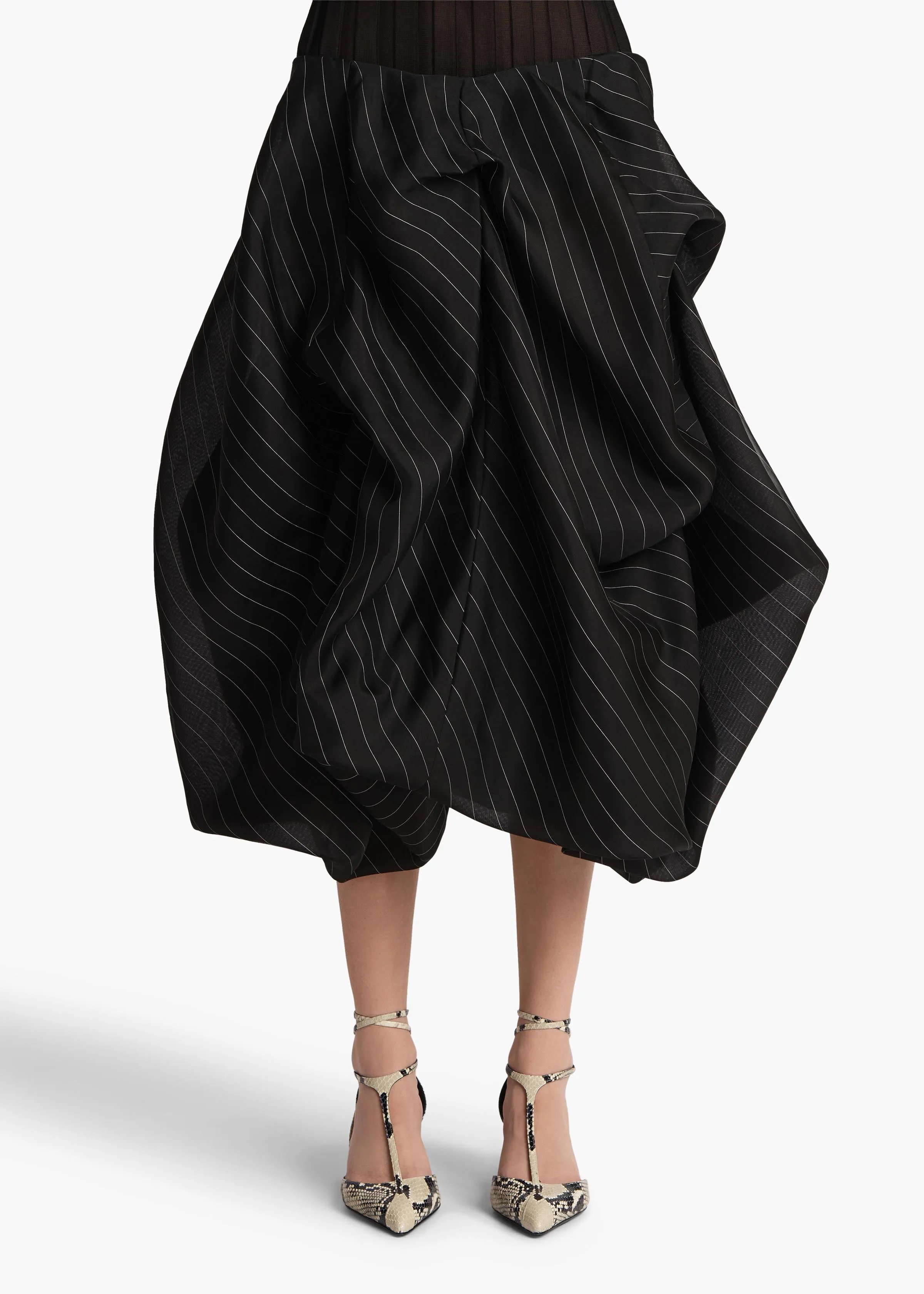Lou Skirt in Black with White Stripe sold by KHAITE product image thumbnail 3