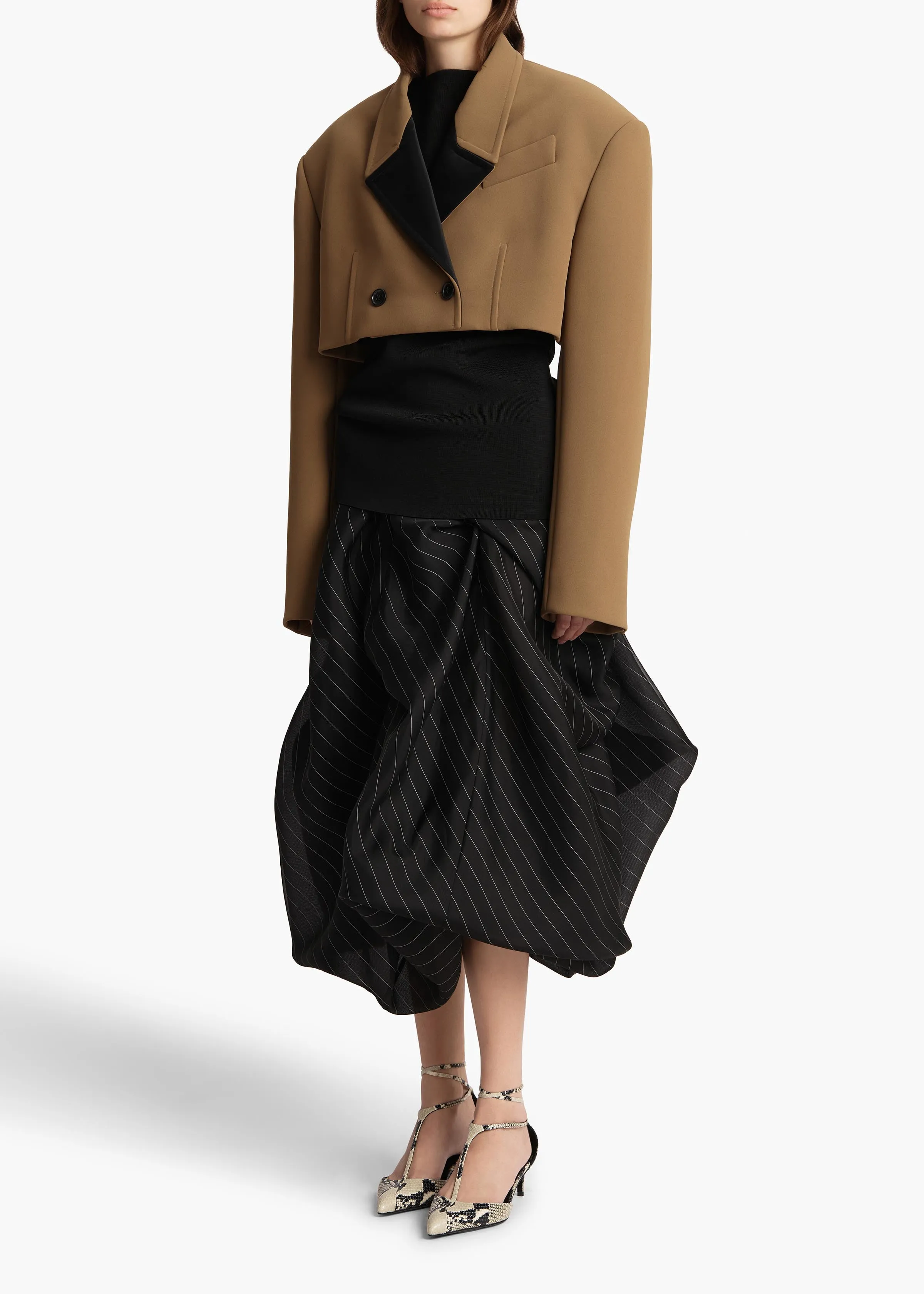 Lou Skirt in Black with White Stripe sold by KHAITE product image thumbnail 2