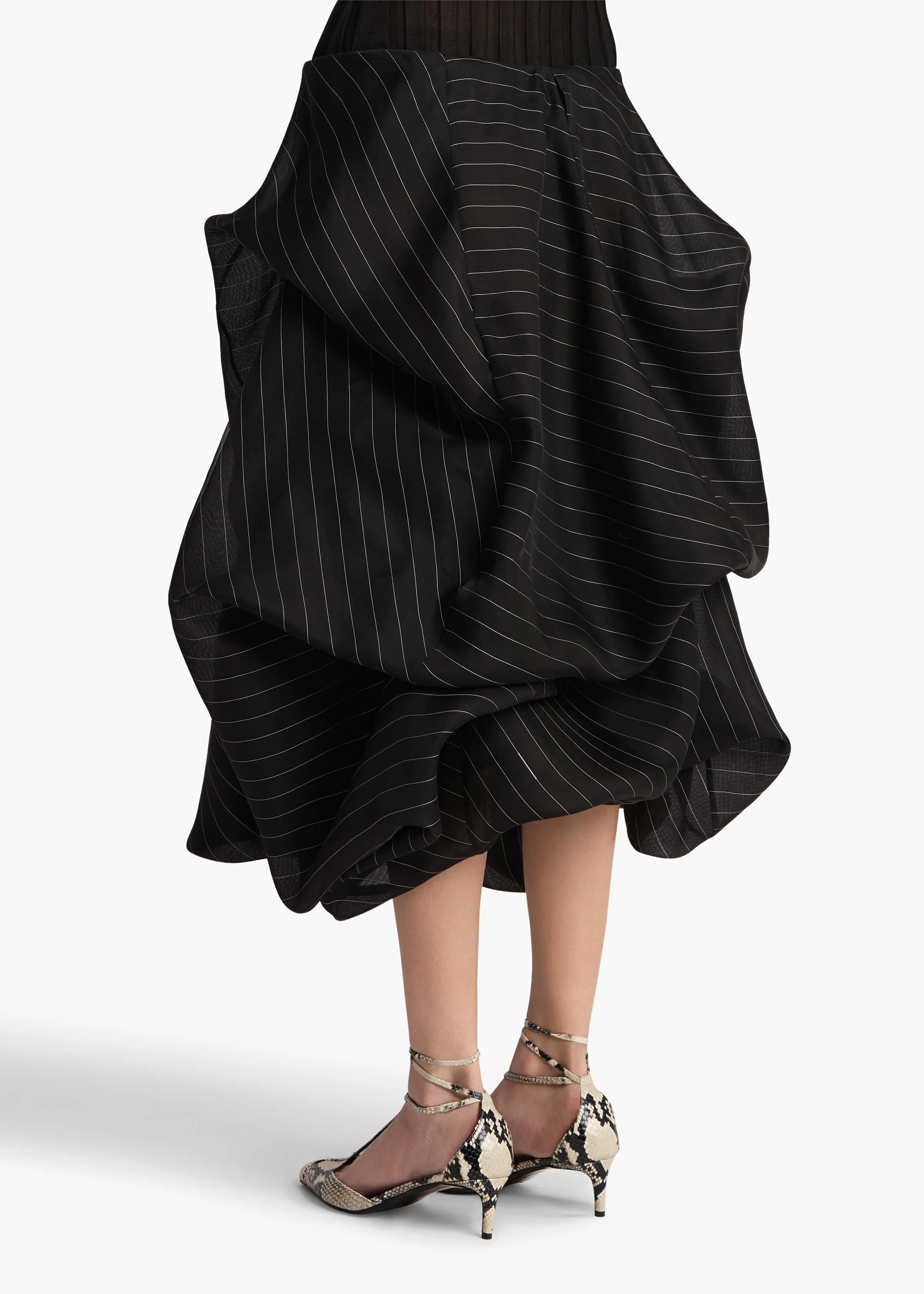 Lou Skirt in Black with White Stripe sold by KHAITE product image thumbnail 4