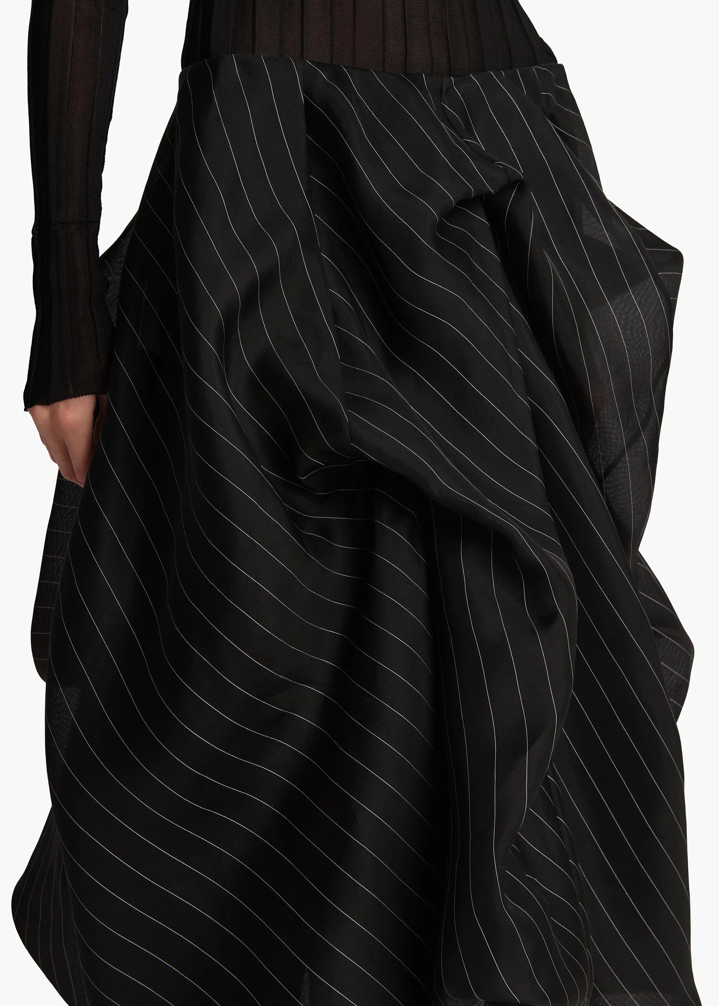 Lou Skirt in Black with White Stripe sold by KHAITE product image thumbnail 5