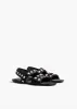 Boden Sandal in Black Leather with Silver Studs sold by KHAITE