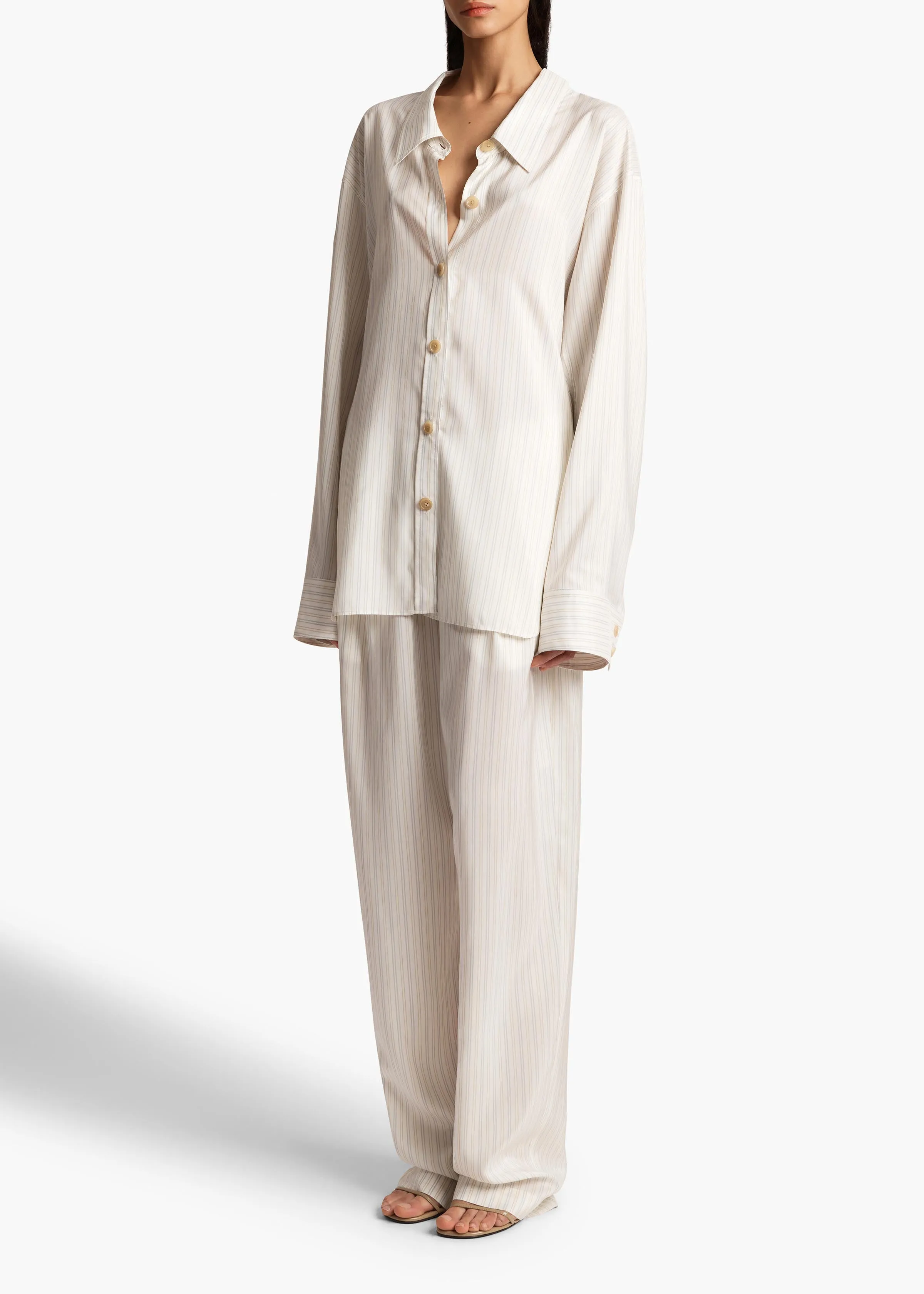 Trenton Pant in Multicolor Stripe sold by KHAITE product image thumbnail 2