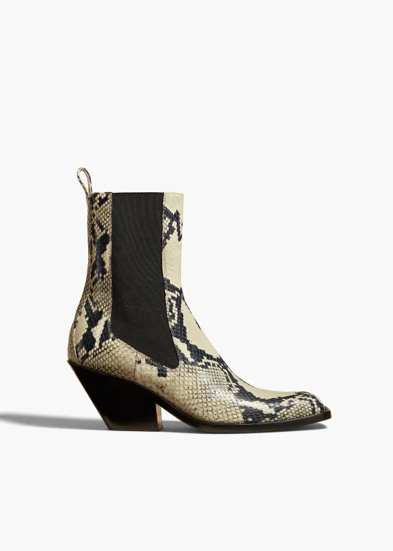[Avex] Austin Ankle Boot in Natural Python-Embossed Leather sold by KHAITE
