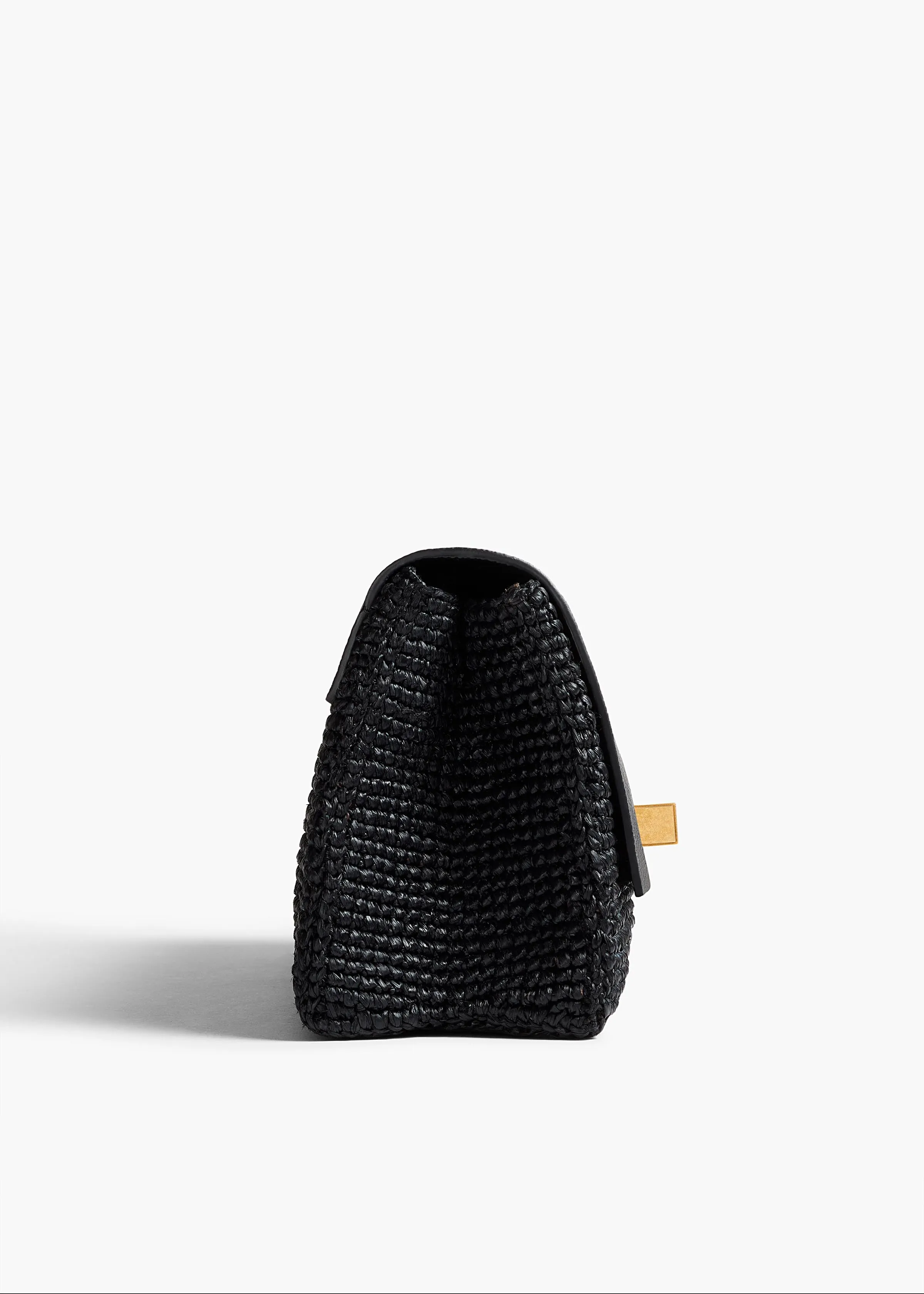 Audrey Crossbody Bag in Black Raffia and Black Leather sold by KHAITE product image thumbnail 3