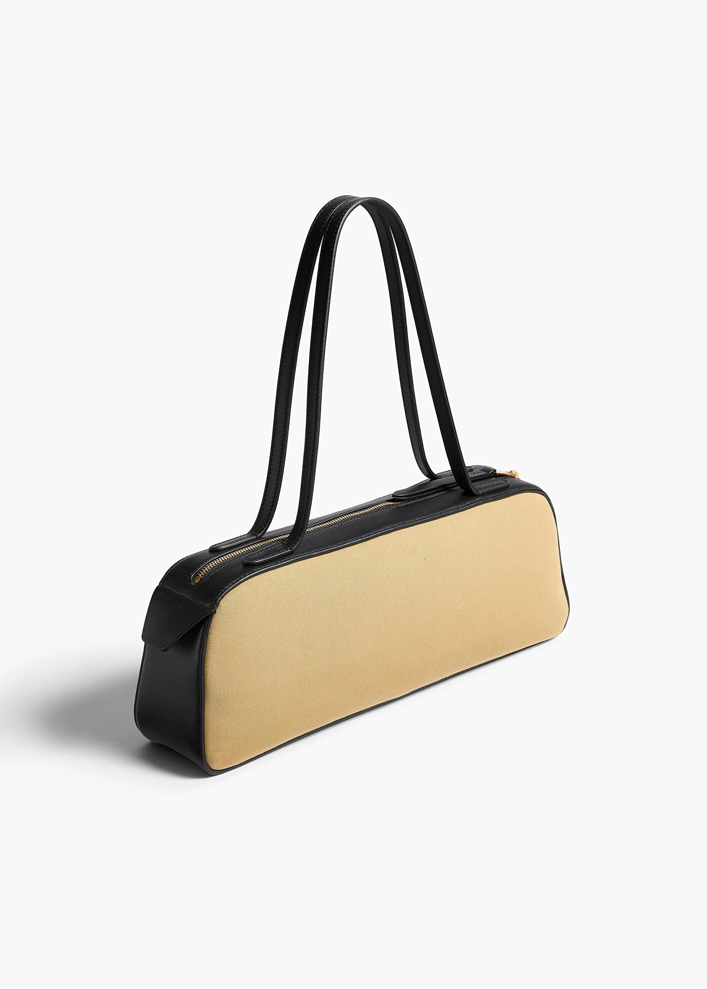 Simona Shoulder Bag in Natural Canvas with Black Leather sold by KHAITE product image thumbnail 2