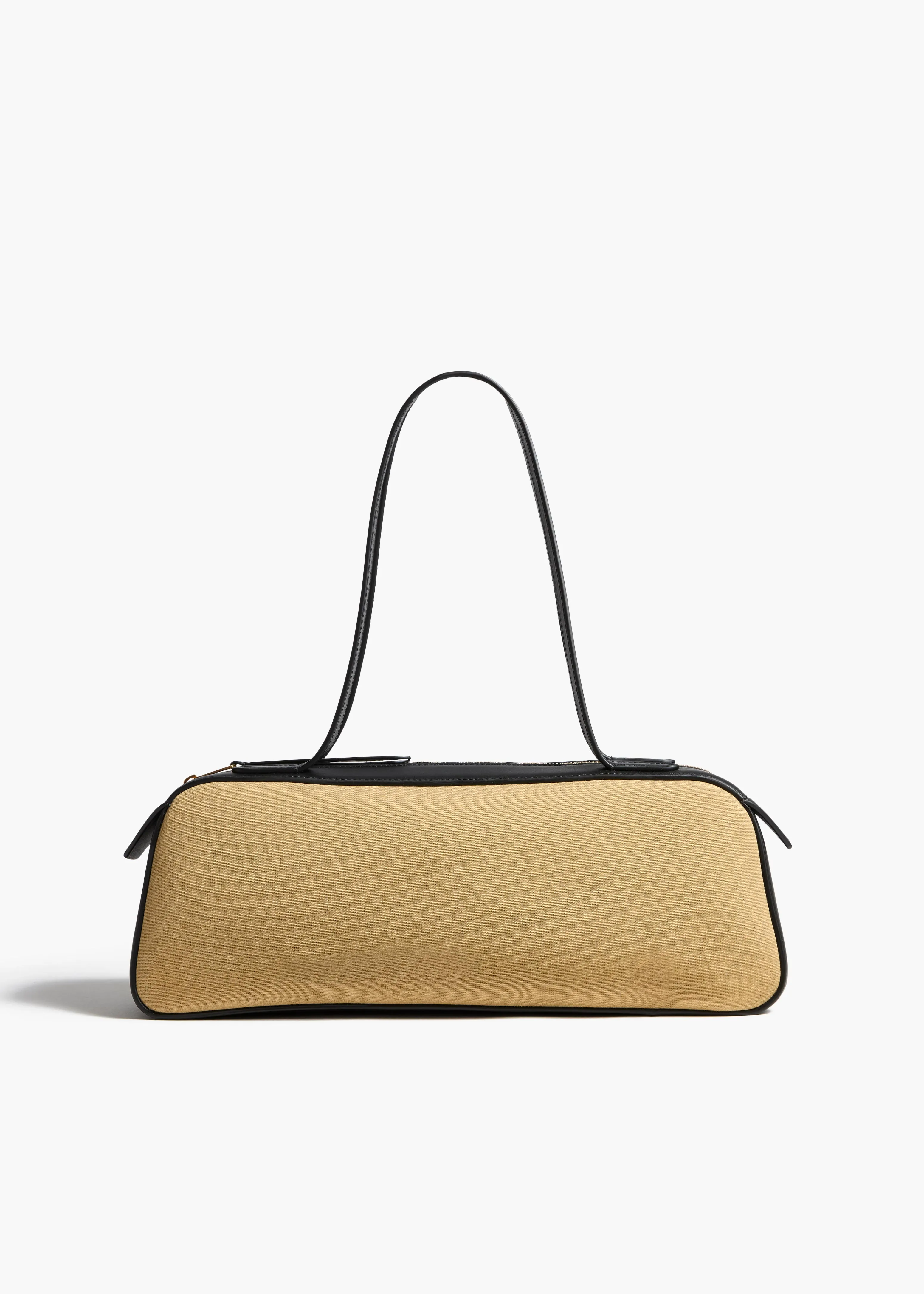 Simona Shoulder Bag in Natural Canvas with Black Leather sold by KHAITE