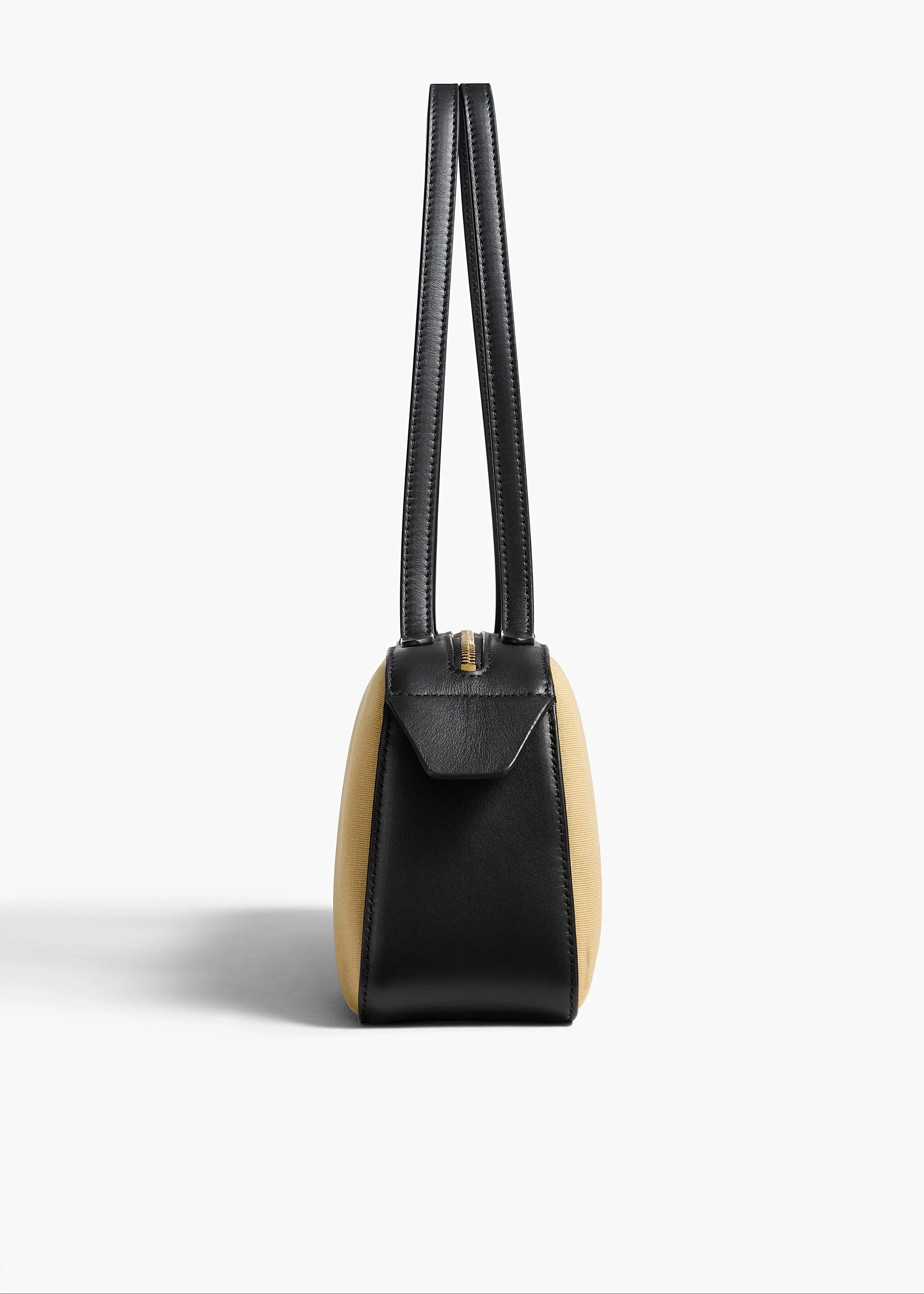 Simona Shoulder Bag in Natural Canvas with Black Leather sold by KHAITE product image thumbnail 3