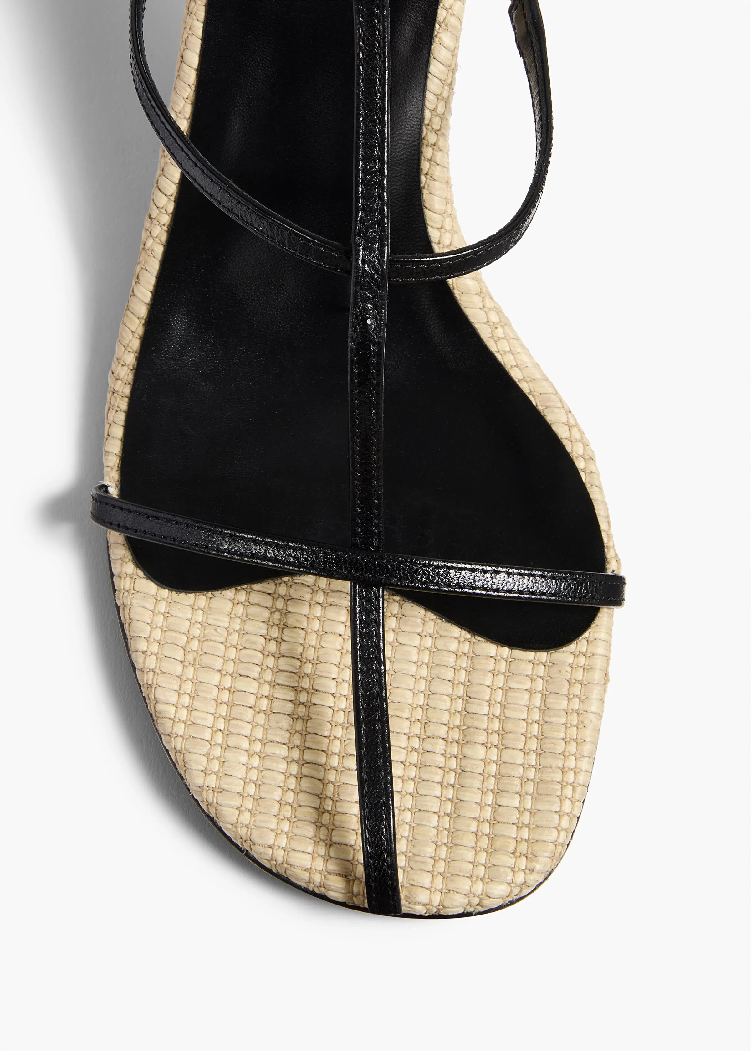 Cage Sandal in Natural Raffia with Black Leather sold by KHAITE product image thumbnail 4