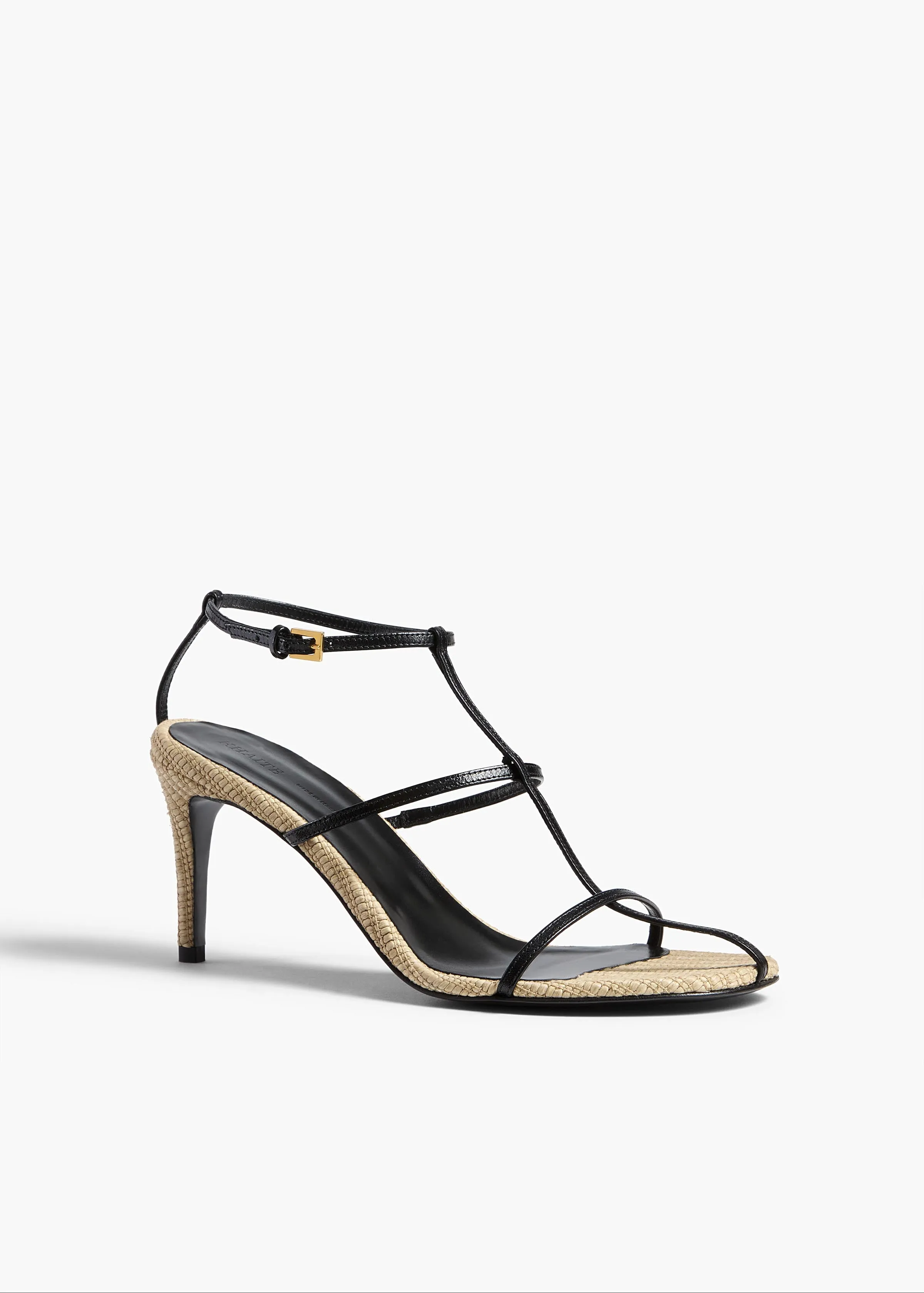 Cage Sandal in Natural Raffia with Black Leather sold by KHAITE product image thumbnail 2