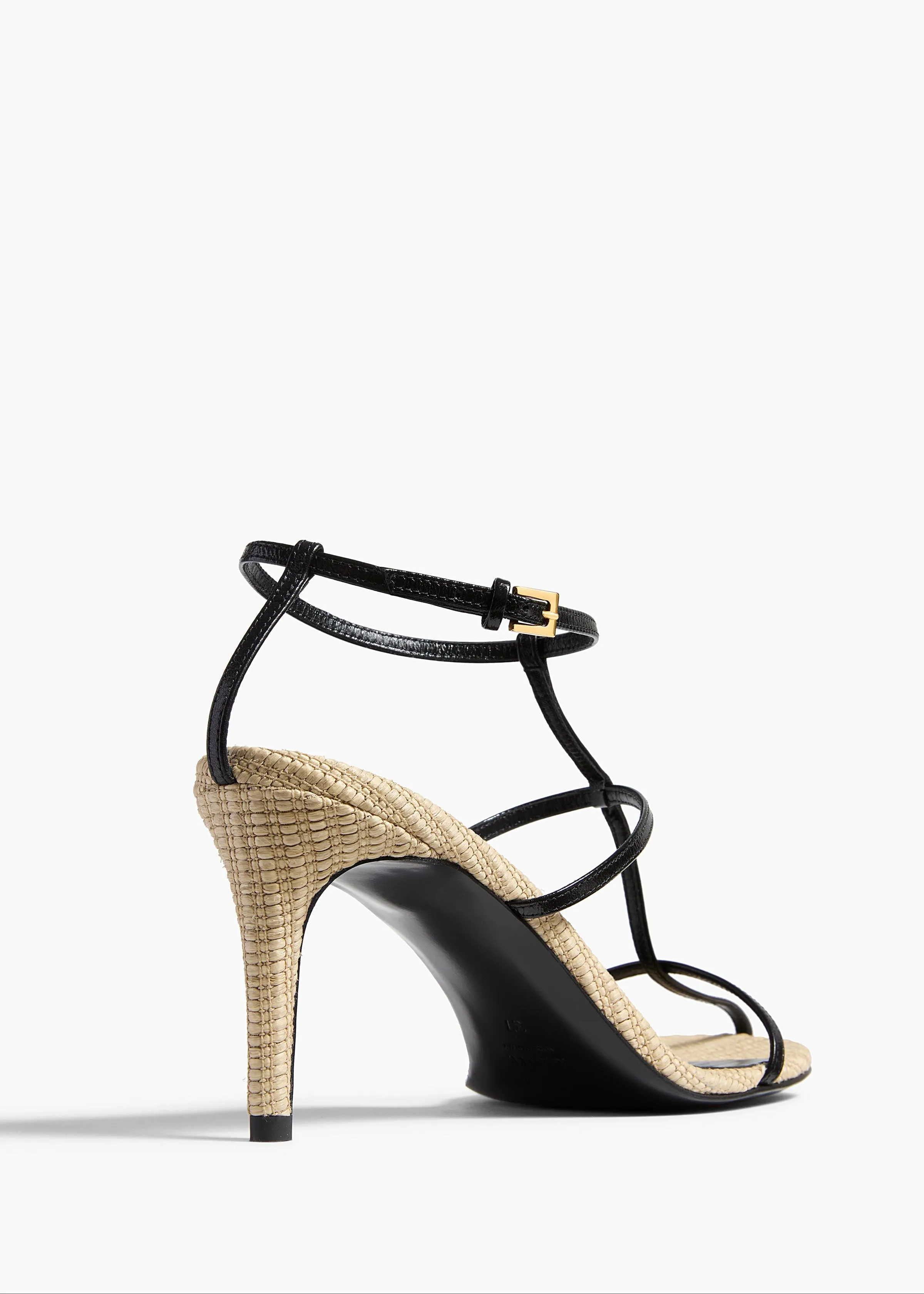 Cage Sandal in Natural Raffia with Black Leather sold by KHAITE product image thumbnail 3
