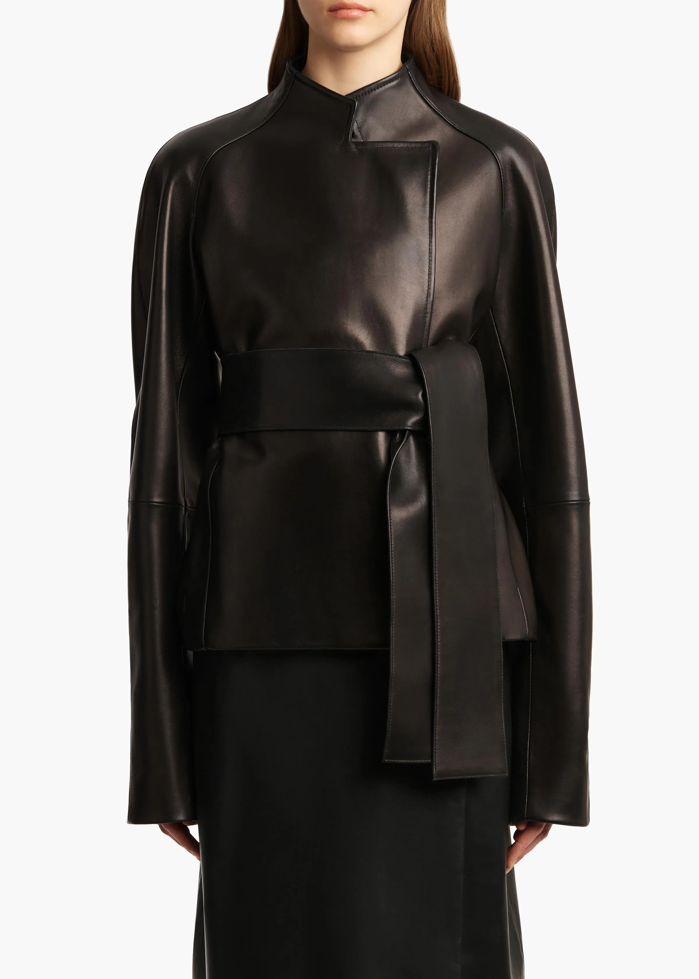 Edith Jacket in Black Leather sold by KHAITE product image thumbnail 3