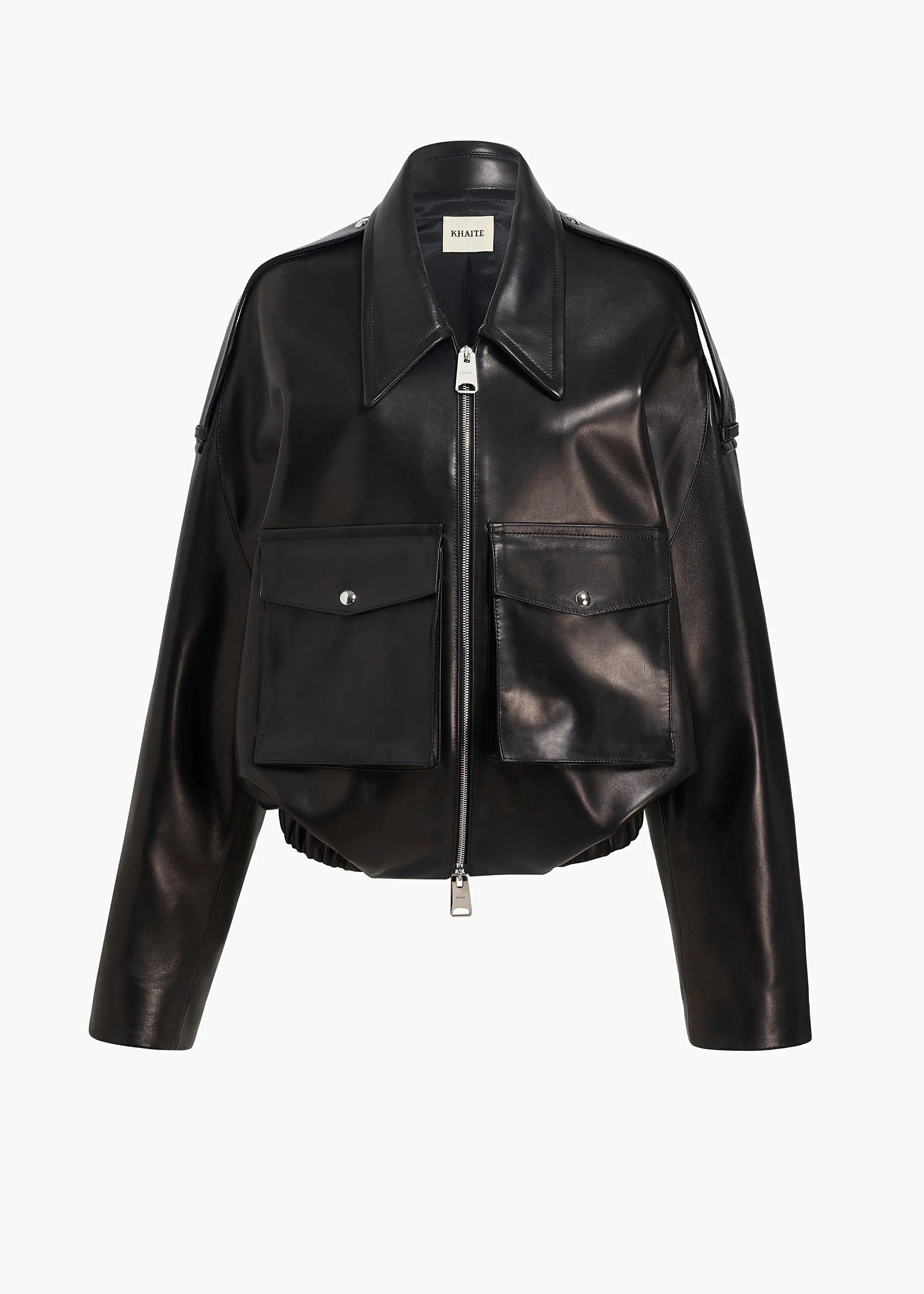 Owey Jacket in Black Leather sold by KHAITE