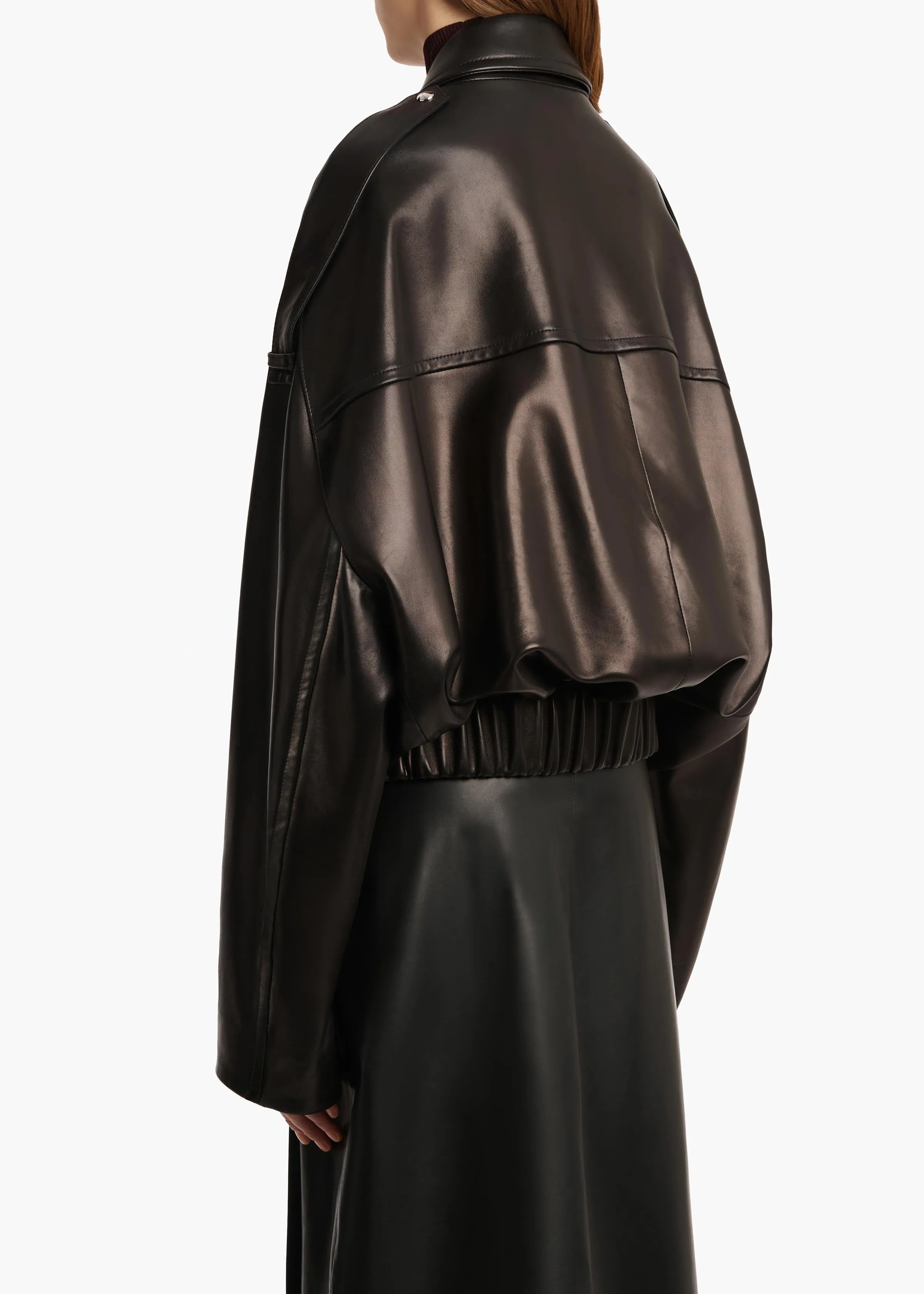Owey Jacket in Black Leather sold by KHAITE product image thumbnail 4