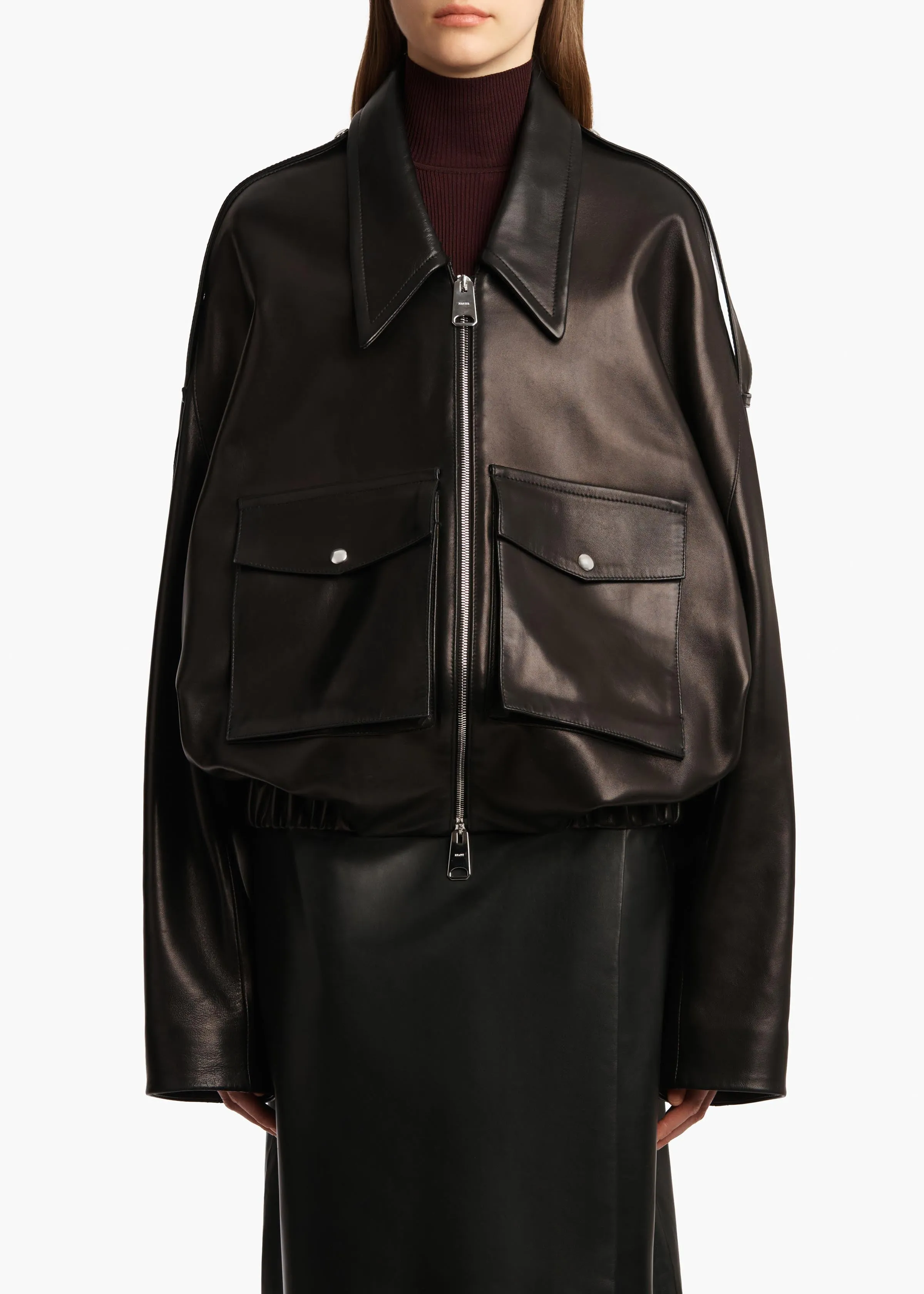 Owey Jacket in Black Leather sold by KHAITE product image thumbnail 3