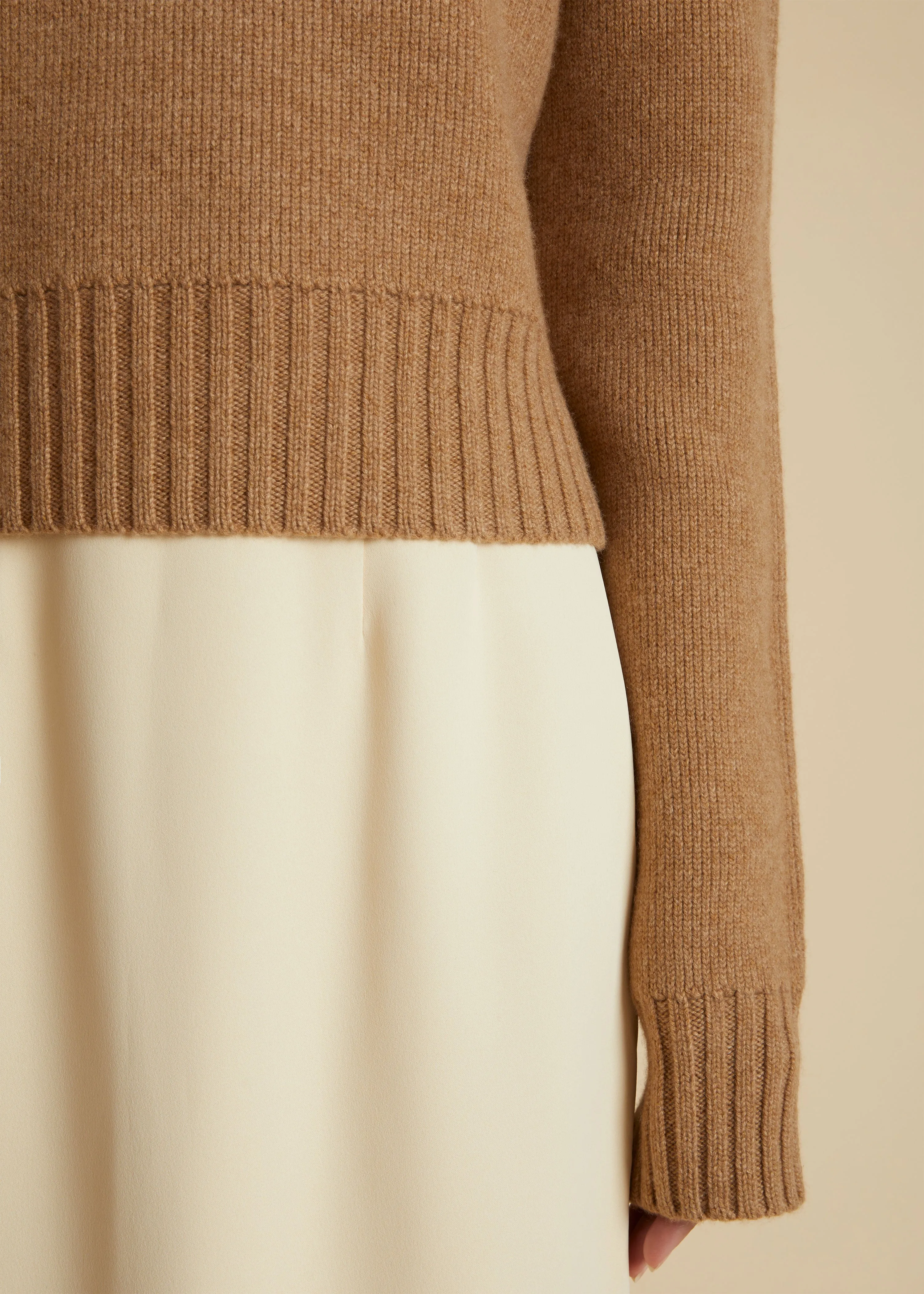 The Jovie Sweater in Camel sold by KHAITE product image thumbnail 4