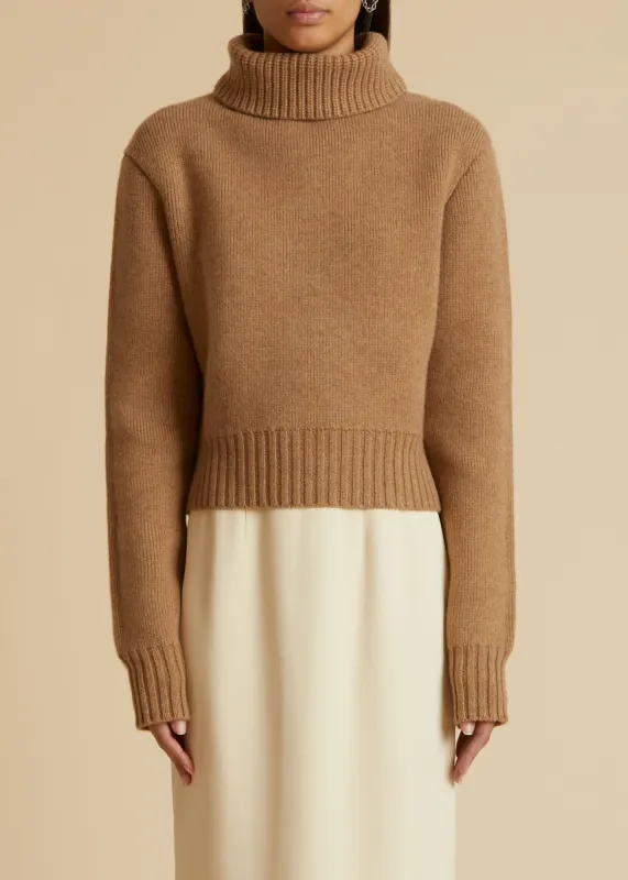 The Jovie Sweater in Camel sold by KHAITE