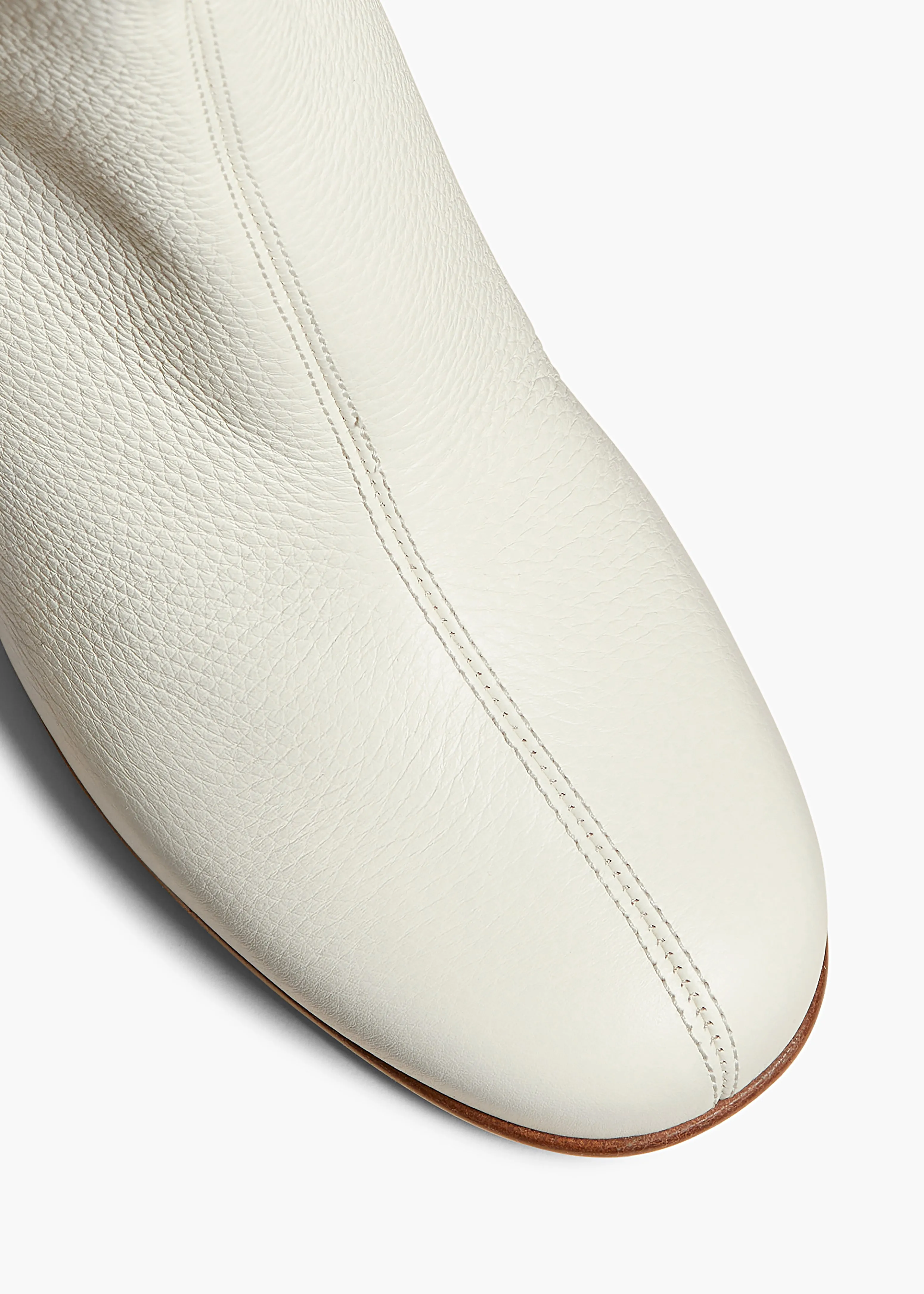 Willow Knee-High Boot in Cream Pebbled Leather sold by KHAITE product image thumbnail 3