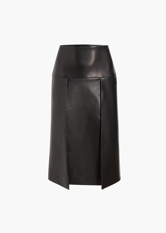 Kidd Skirt in Black Leather sold by KHAITE