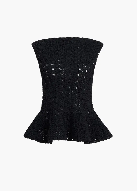 Yuka Top in Black sold by KHAITE