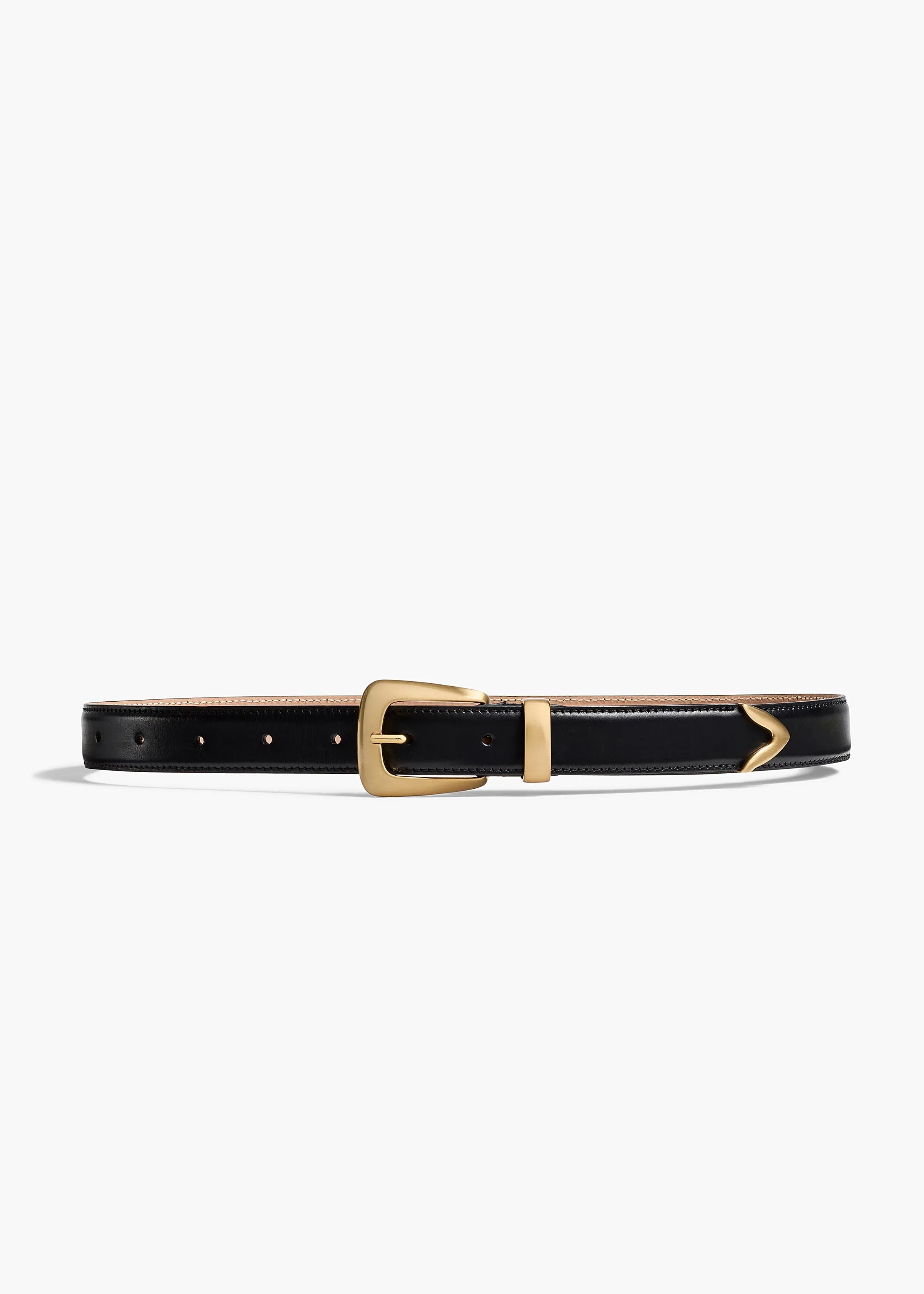 Benny Belt in Black Leather with Gold sold by KHAITE