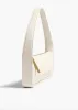 Lori Baguette Bag in Cream Crackle Patent Leather sold by KHAITE
