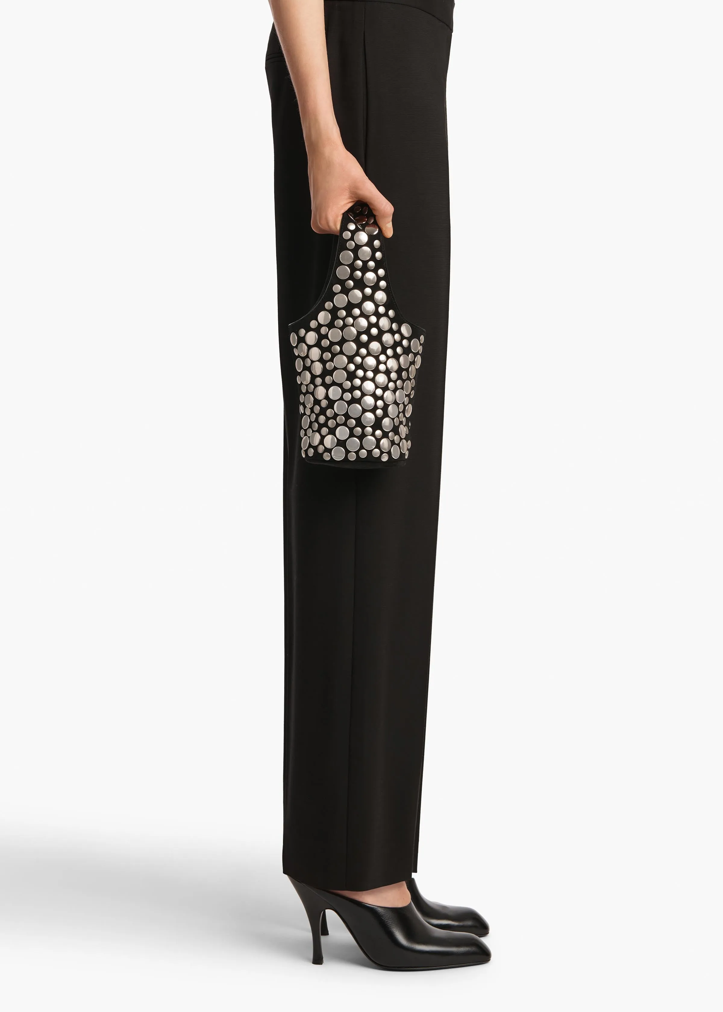 Livia Bag in Black Suede with Silver Studs sold by KHAITE product image thumbnail 4