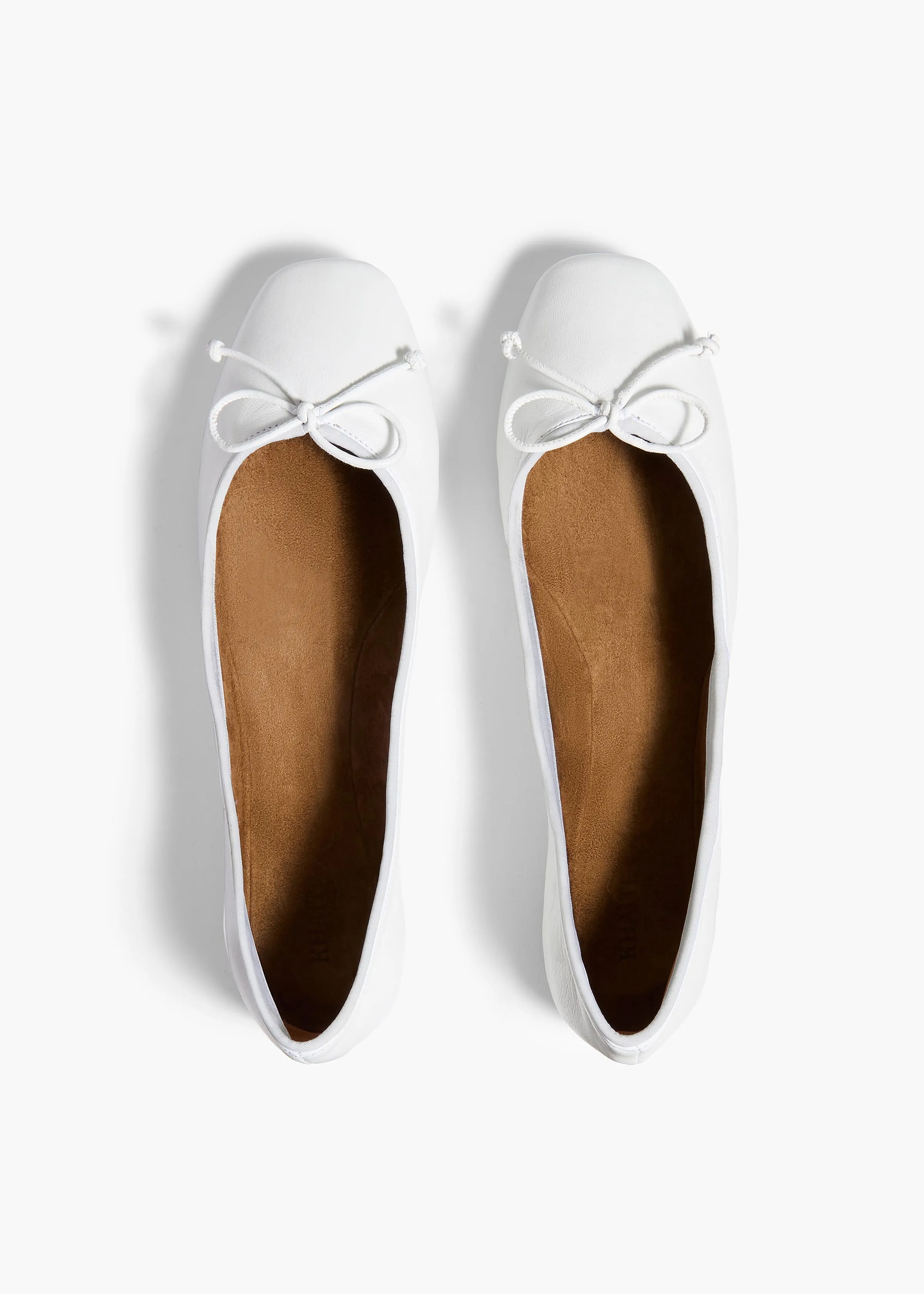 Charlotte Ballerina Flat in Optic White Leather sold by KHAITE product image thumbnail 3
