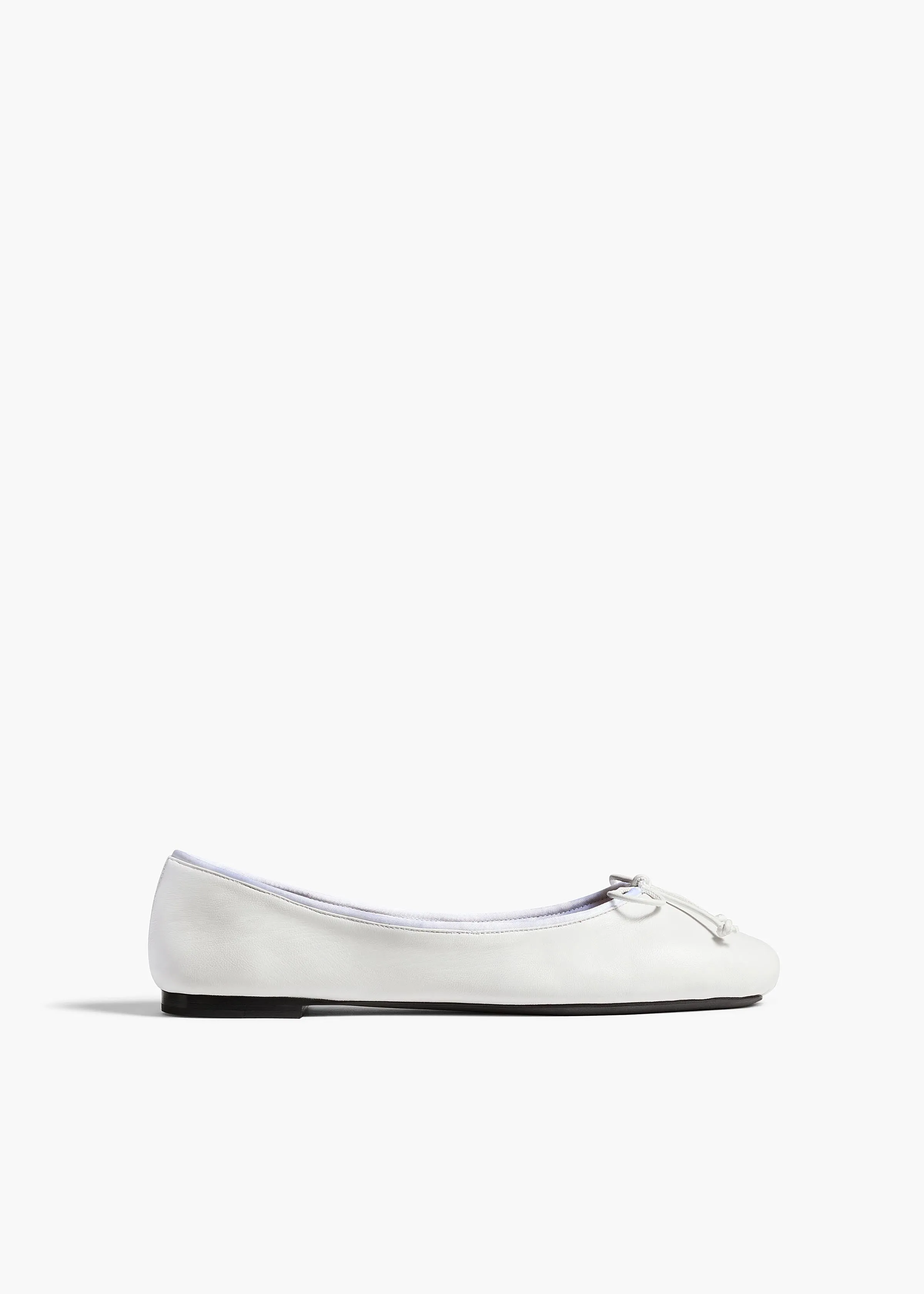 Charlotte Ballerina Flat in Optic White Leather sold by KHAITE