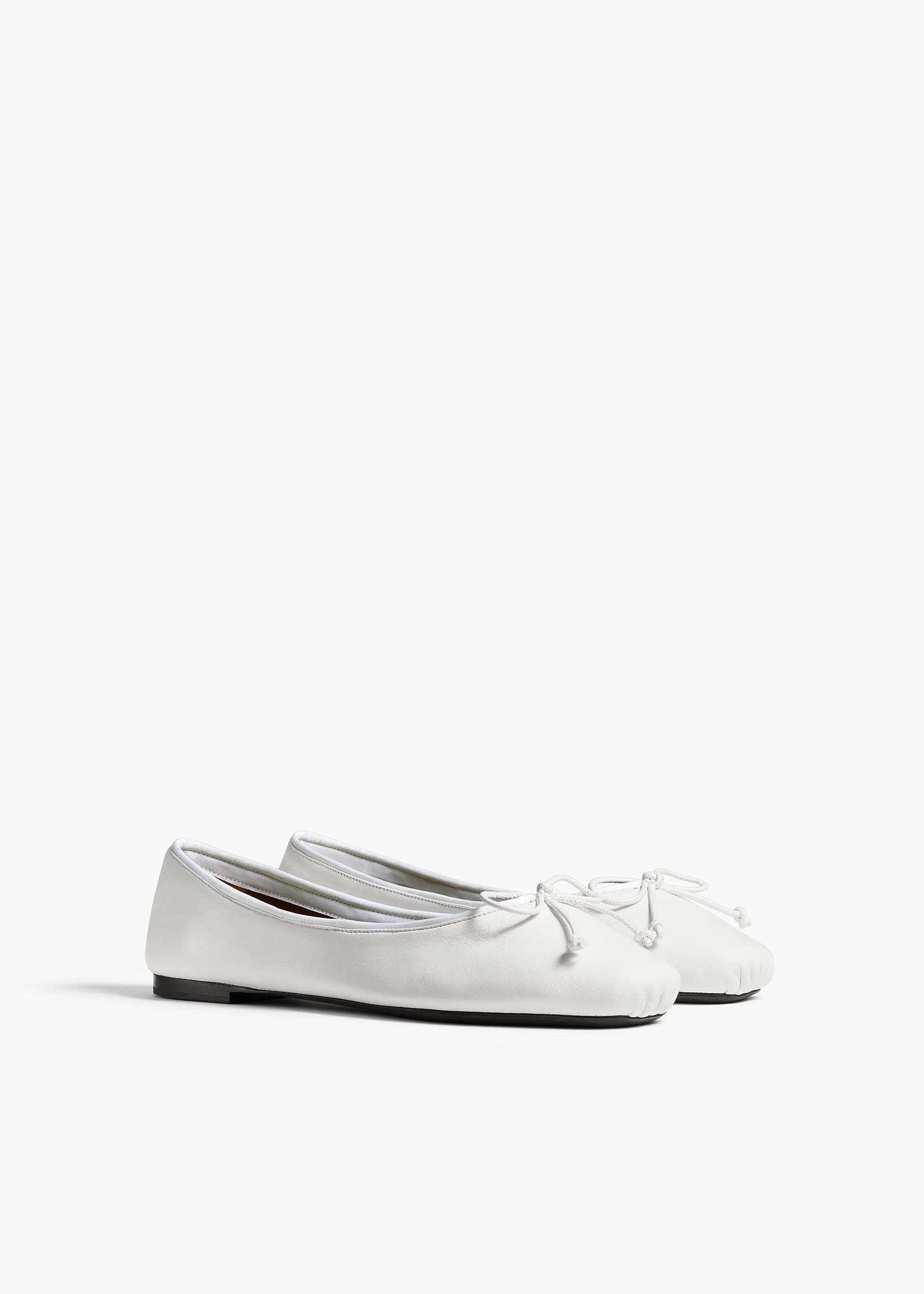 Charlotte Ballerina Flat in Optic White Leather sold by KHAITE product image thumbnail 2