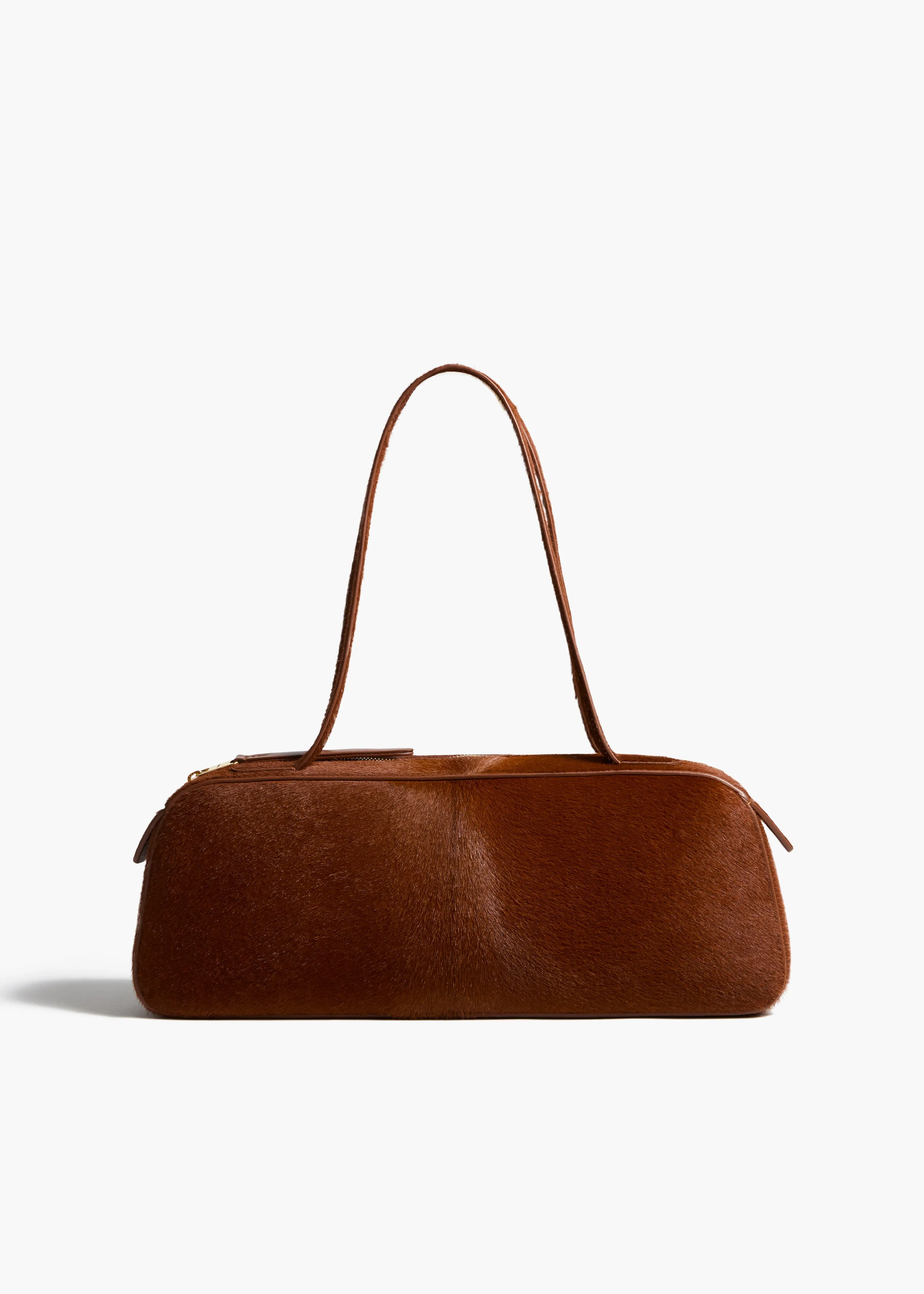 Simona Shoulder Bag in Rust Haircalf sold by KHAITE