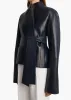 Edith Jacket in Dark Navy Leather sold by KHAITE
