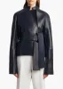 Edith Jacket in Dark Navy Leather sold by KHAITE